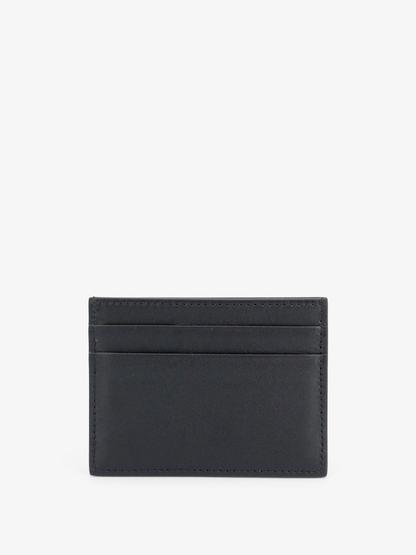 Leather card holder with metal DG logo