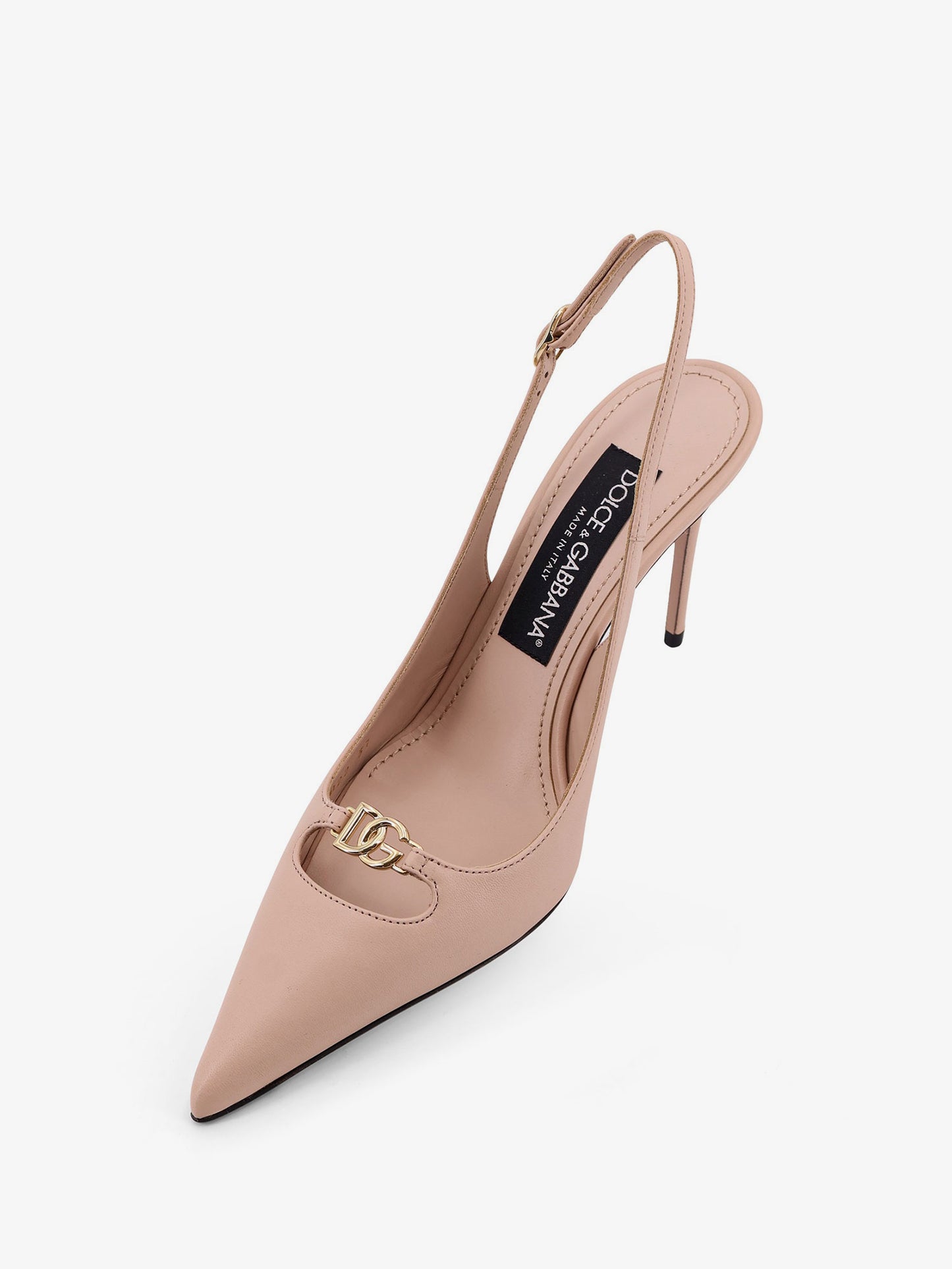 Leather pumps with metal DG logo