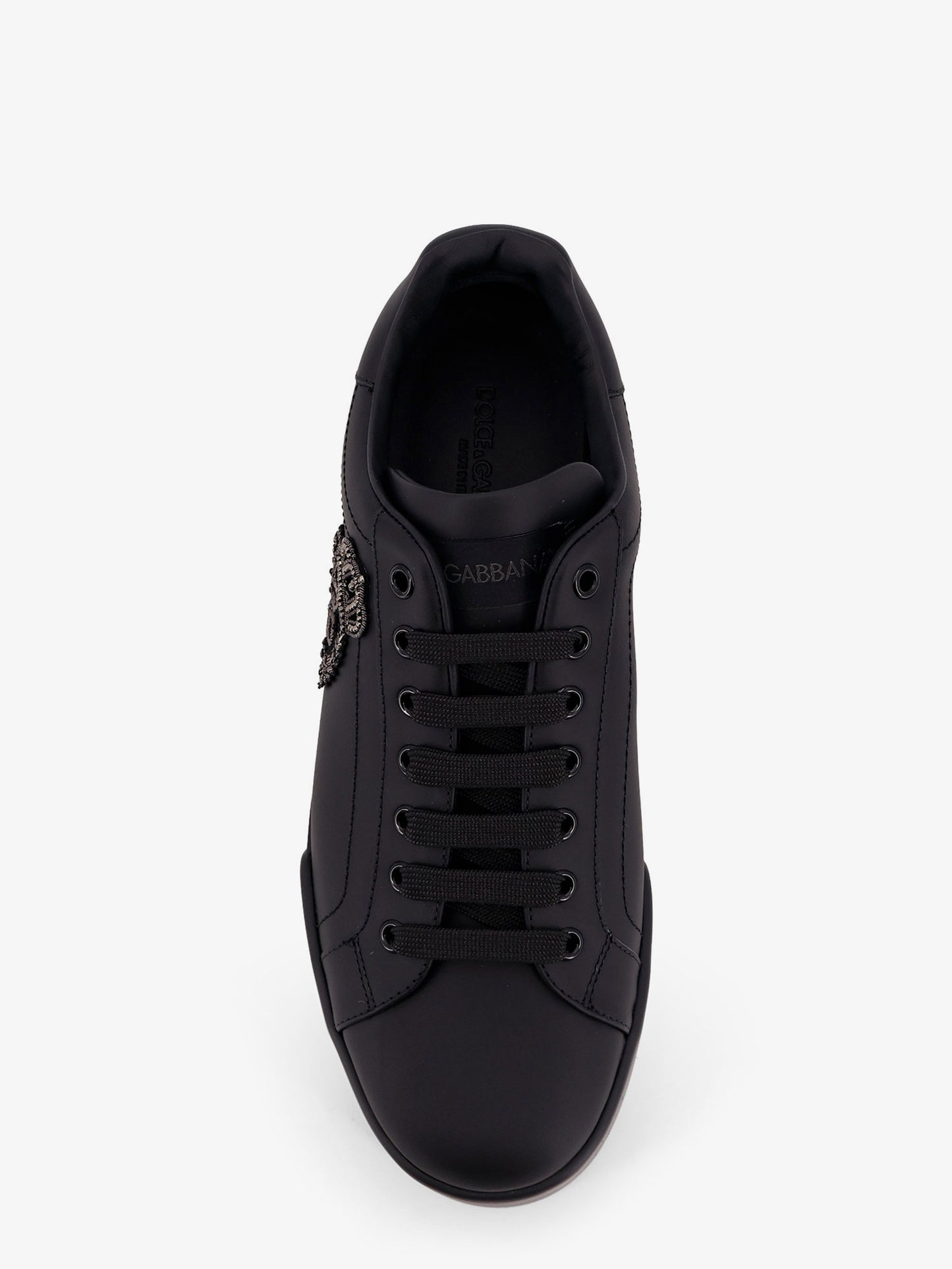 Leather sneakers with embossed side logo