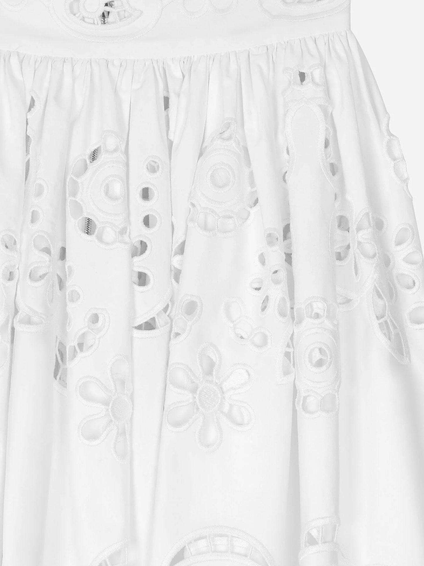 Cotton midi skirt with cut-out details
