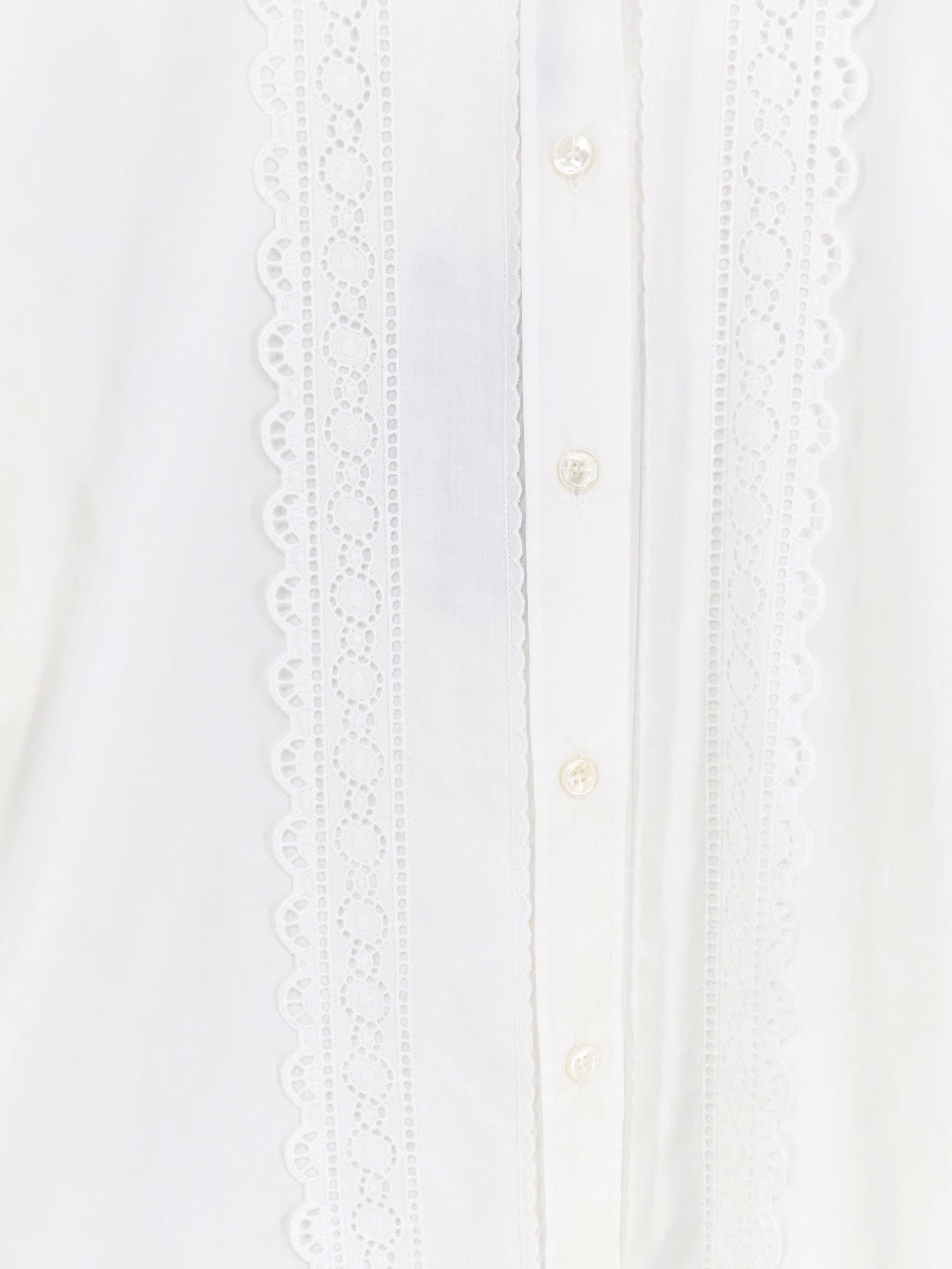 Oversize cotton shirt with laces profiles