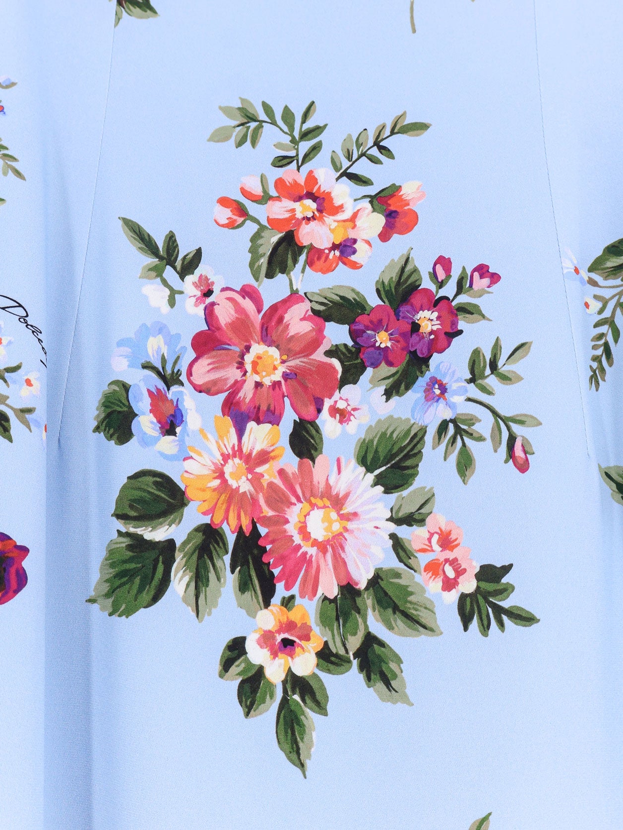 Vestito in seta stretch con stampa Mazzo di Fiori