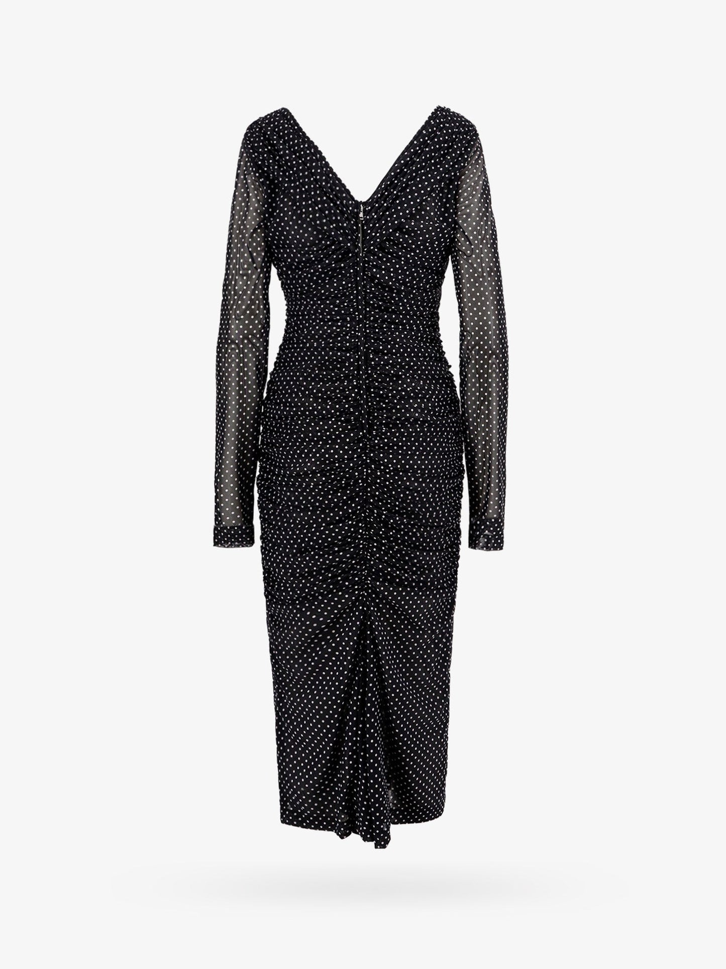 Polka-dots dress with drapery