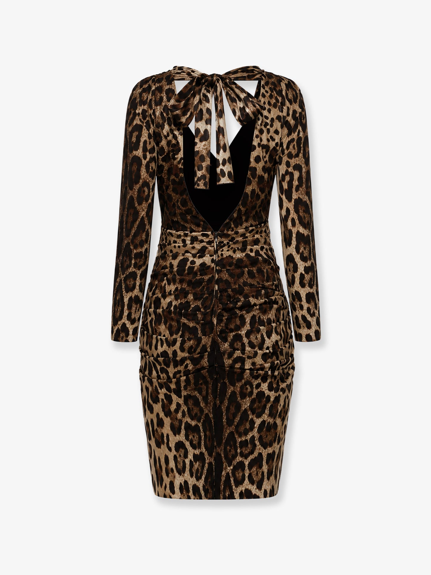 Leopard print short charmeuse dress