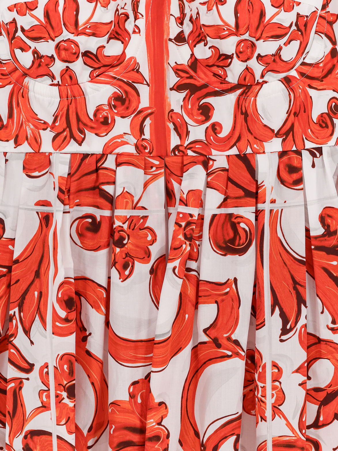 Cotton dress with Maiolica print