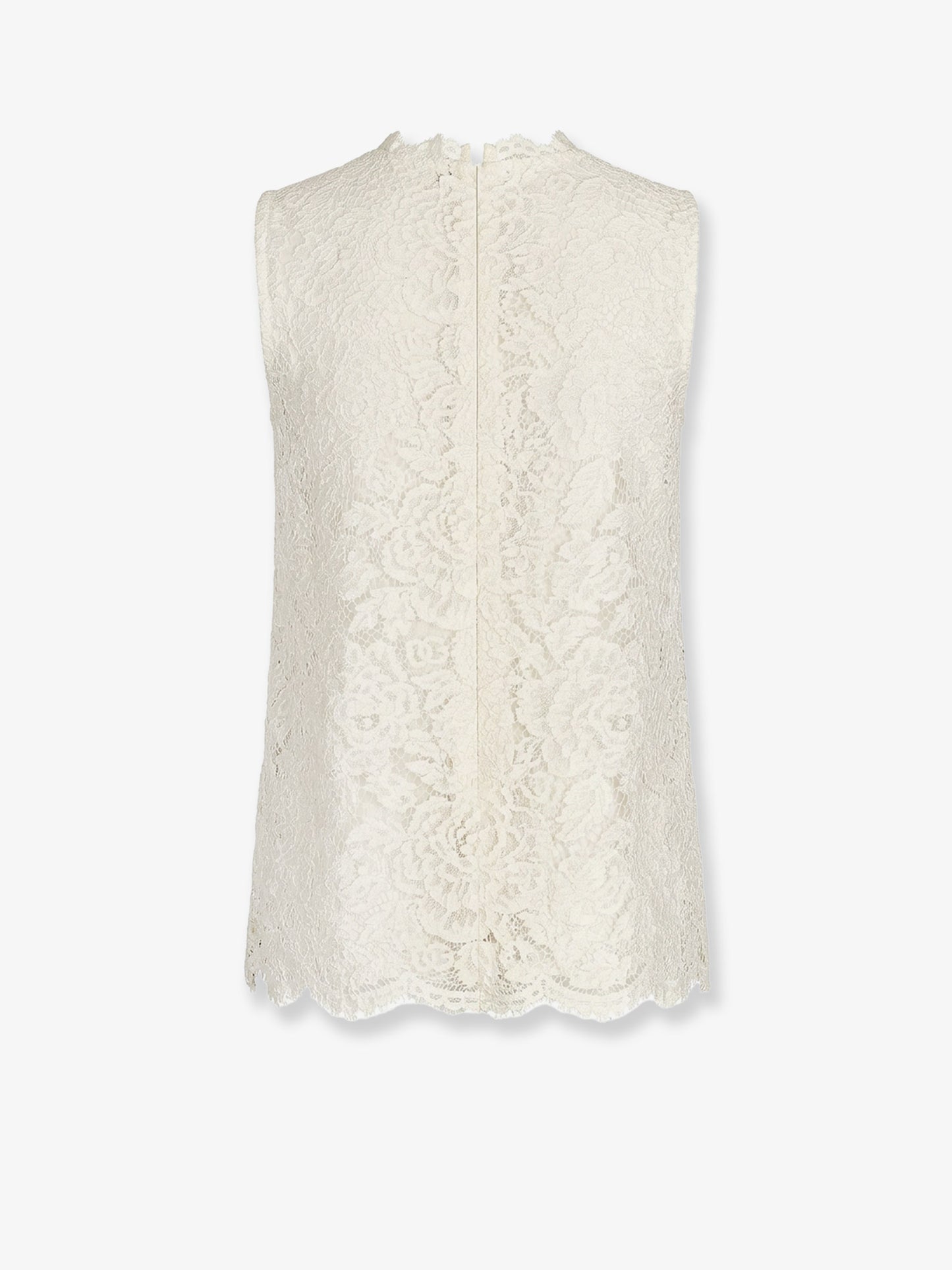 Logoed stretch lace top