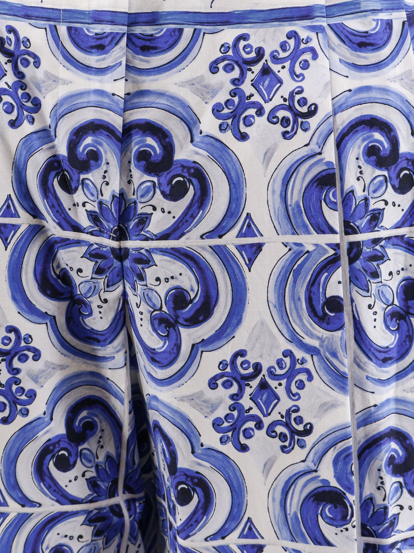 Cotton trousers with Maiolica print