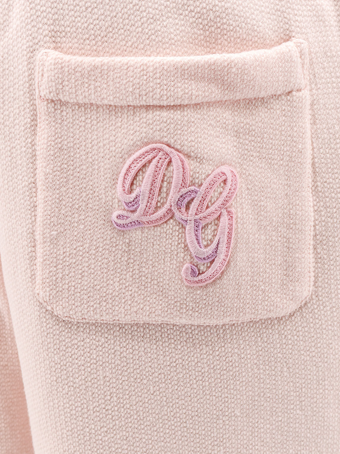 Cotton trousers with embroidered logo patch