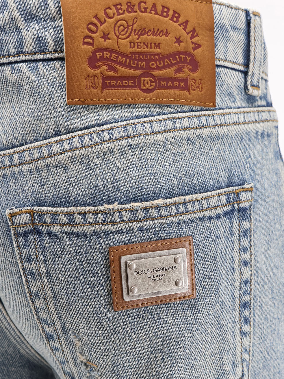 Blue denim jeans