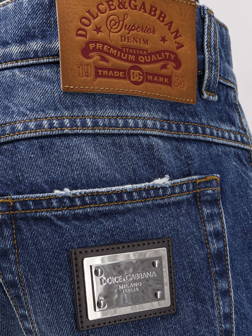Blue denim jeans