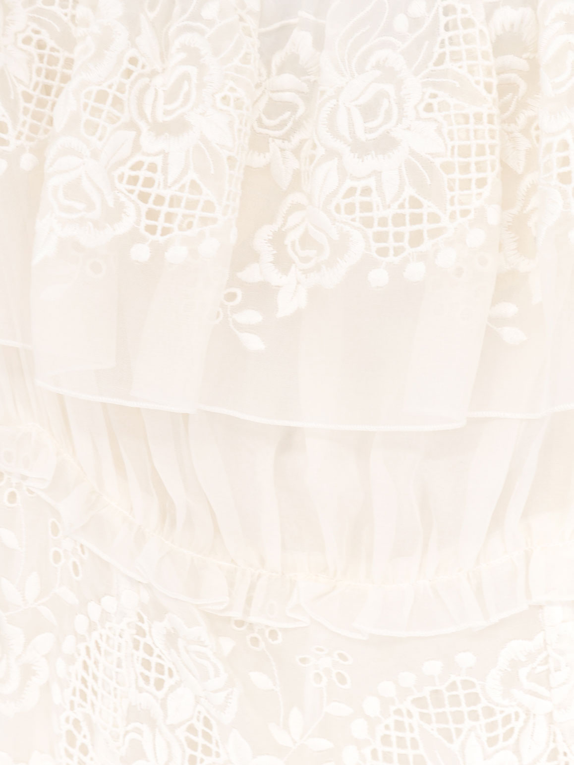 Silk blend dress with all-over floral embroidery