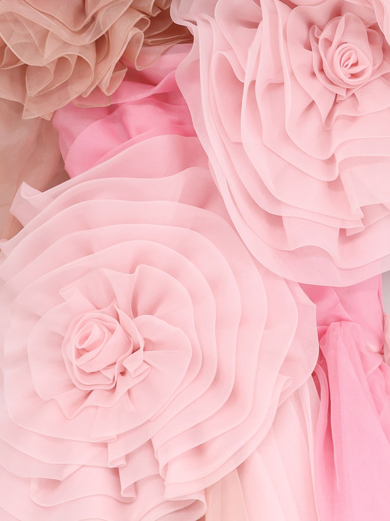Chiffon long dress with bustier