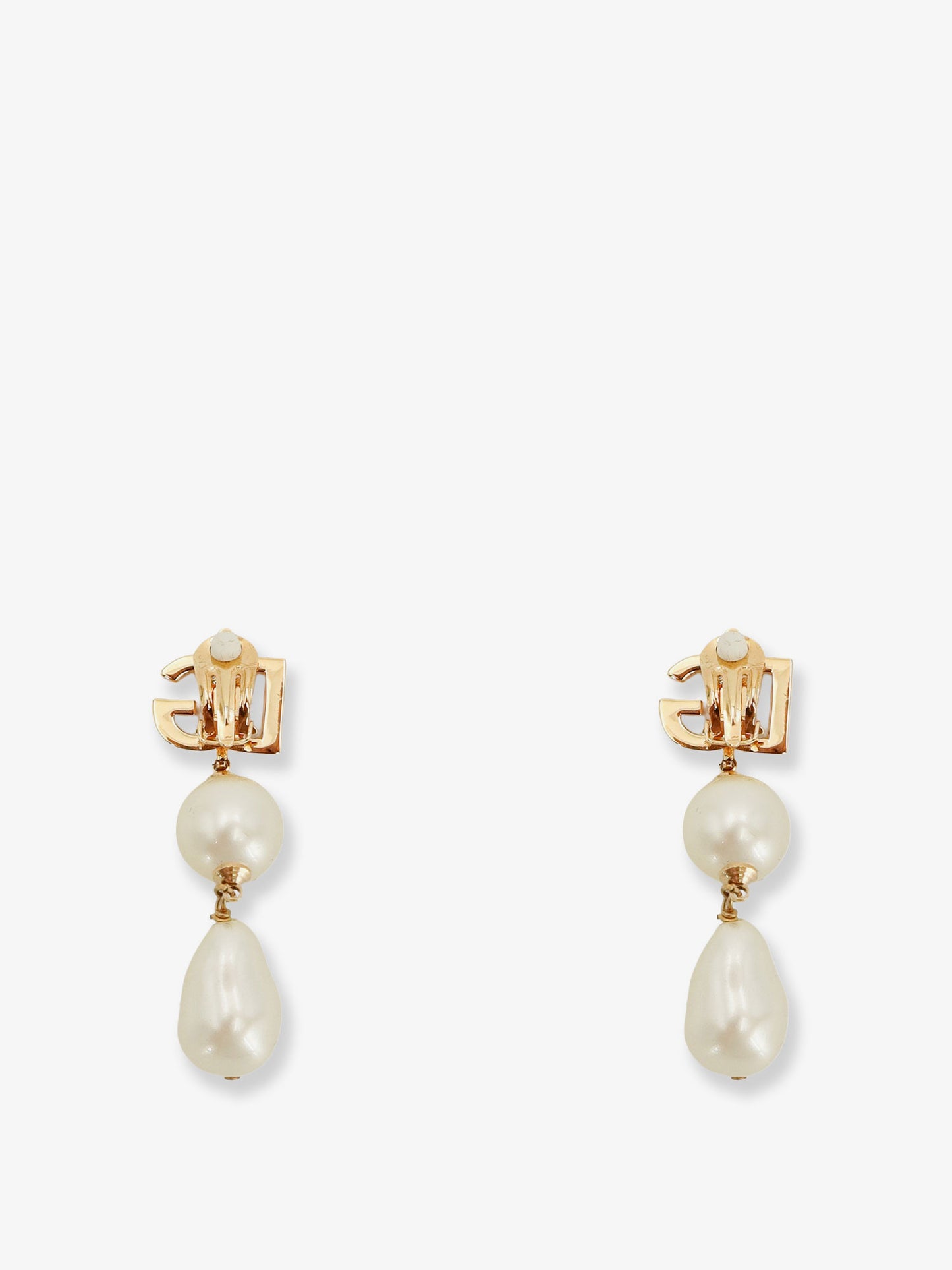 Brass earrings with DG logo