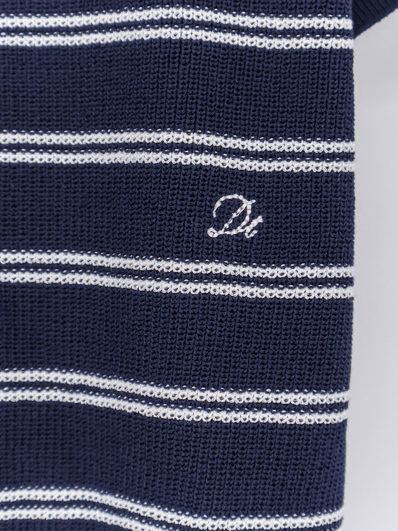 Unisex striped cotton blend polo shirt
