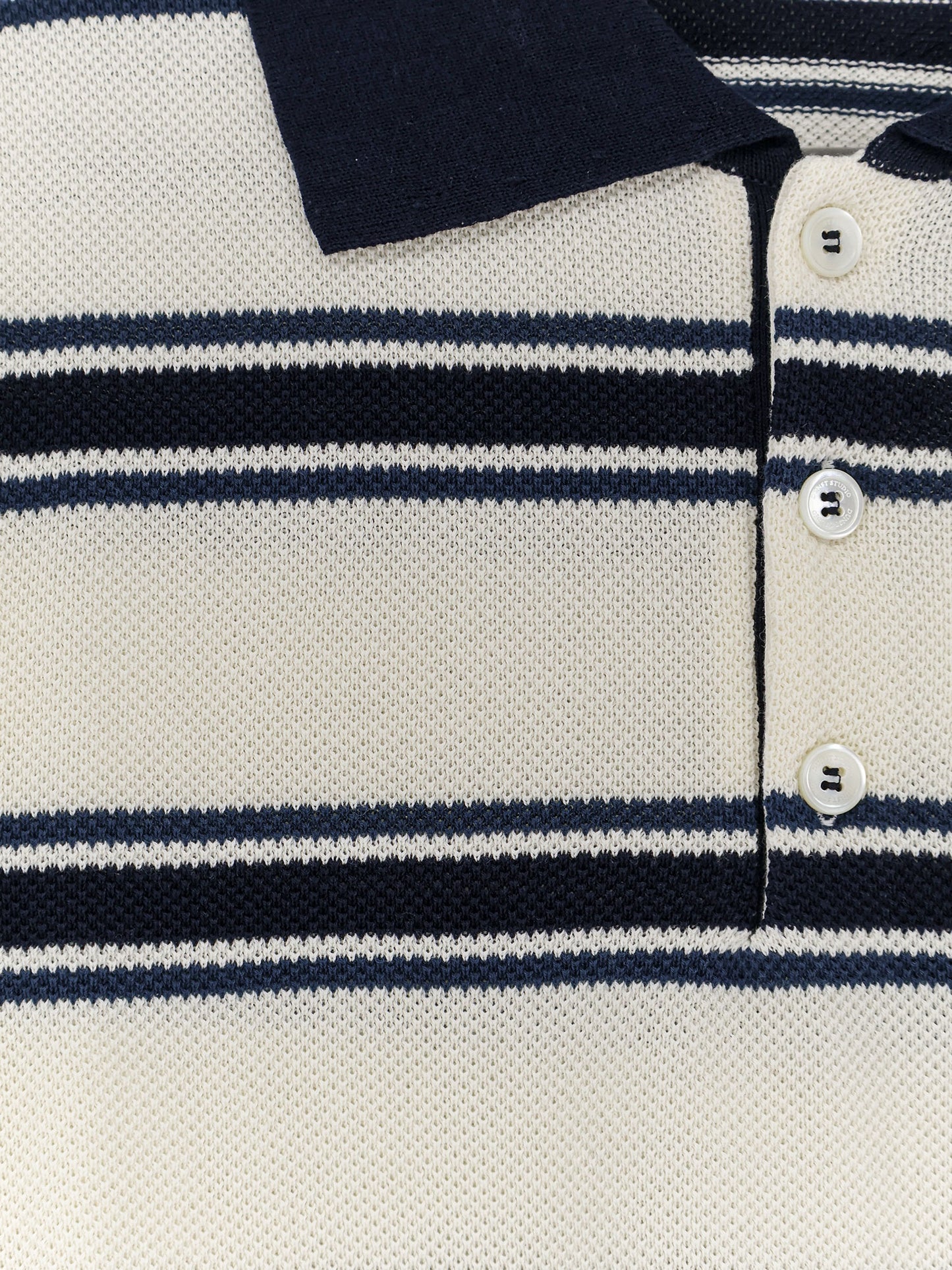 Unisex striped cotton polo shirt