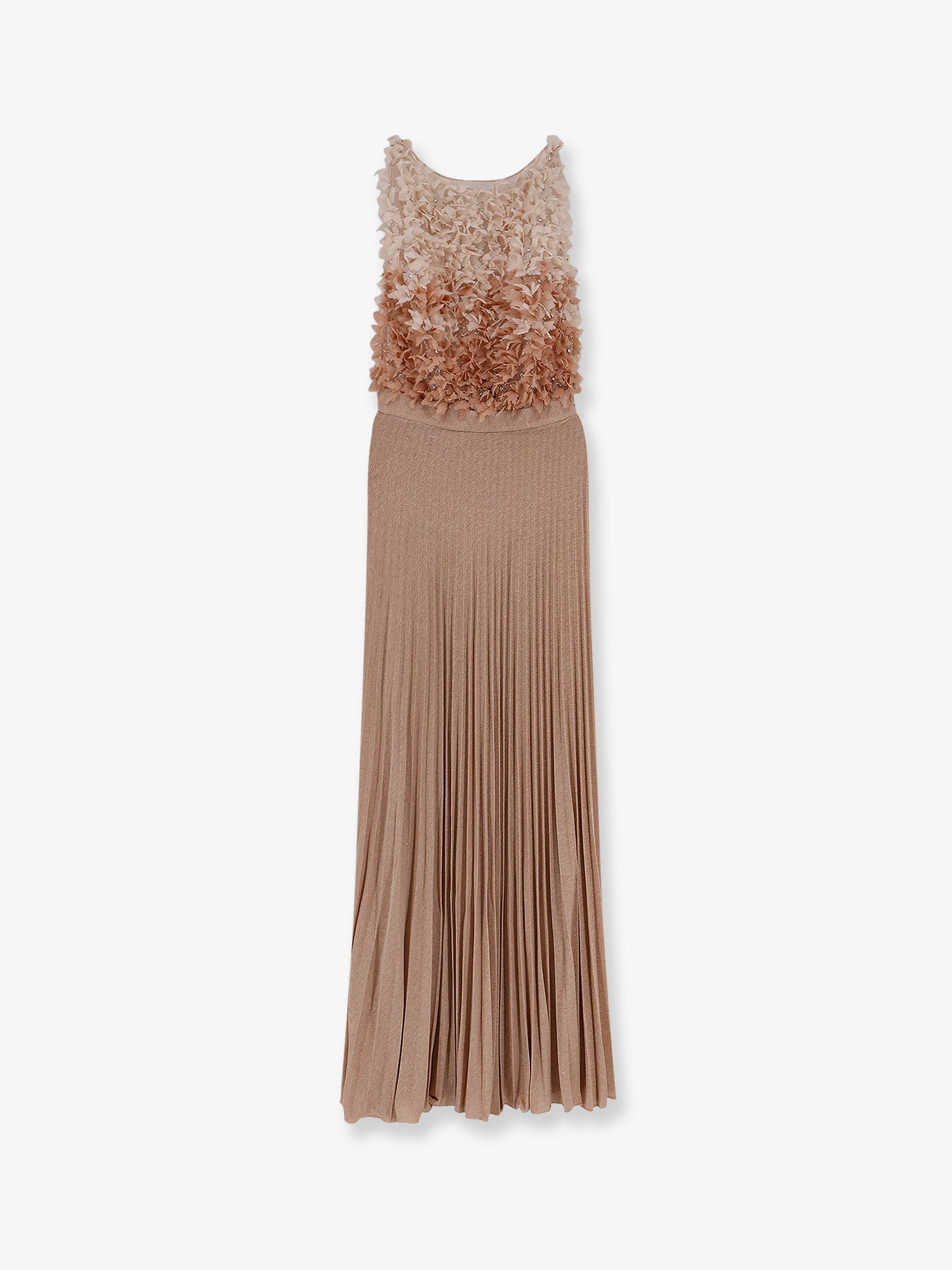 elisabetta franchi pleated long dress Pleated V-neck Maxi Dress