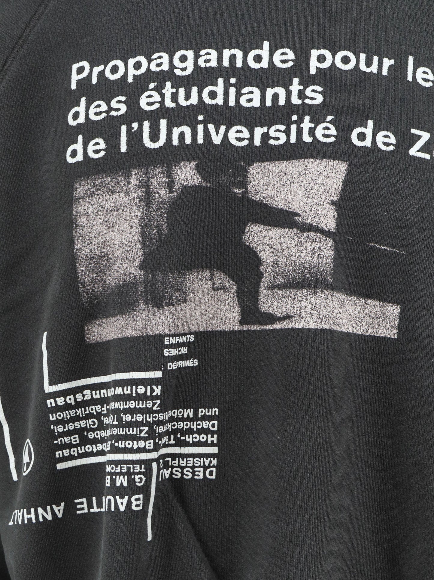 Cotton sweatshirt with L'Université de Zurich print