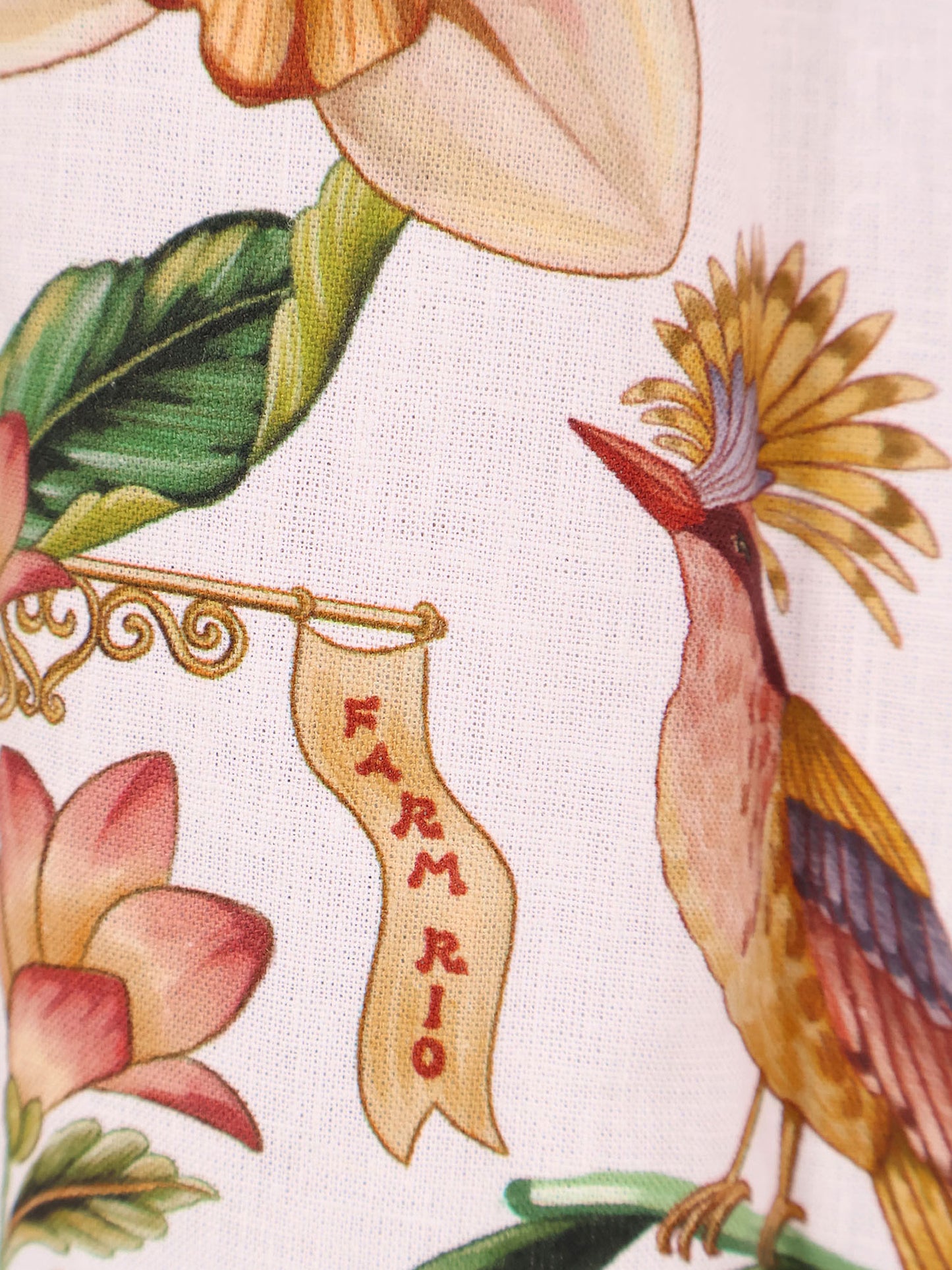 Linen and viscose shirt with floral pattern