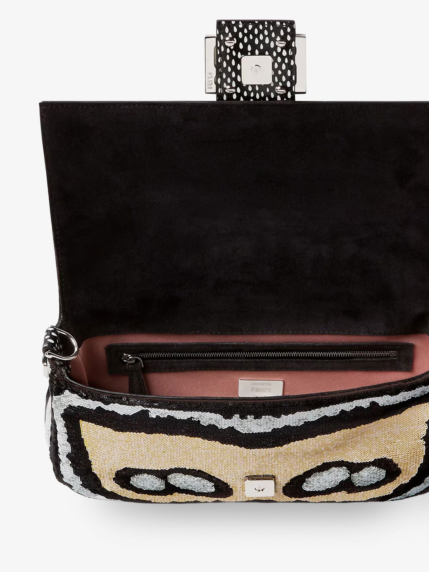 Baguette crossbody bag with Night Butterfly multicolor sequins