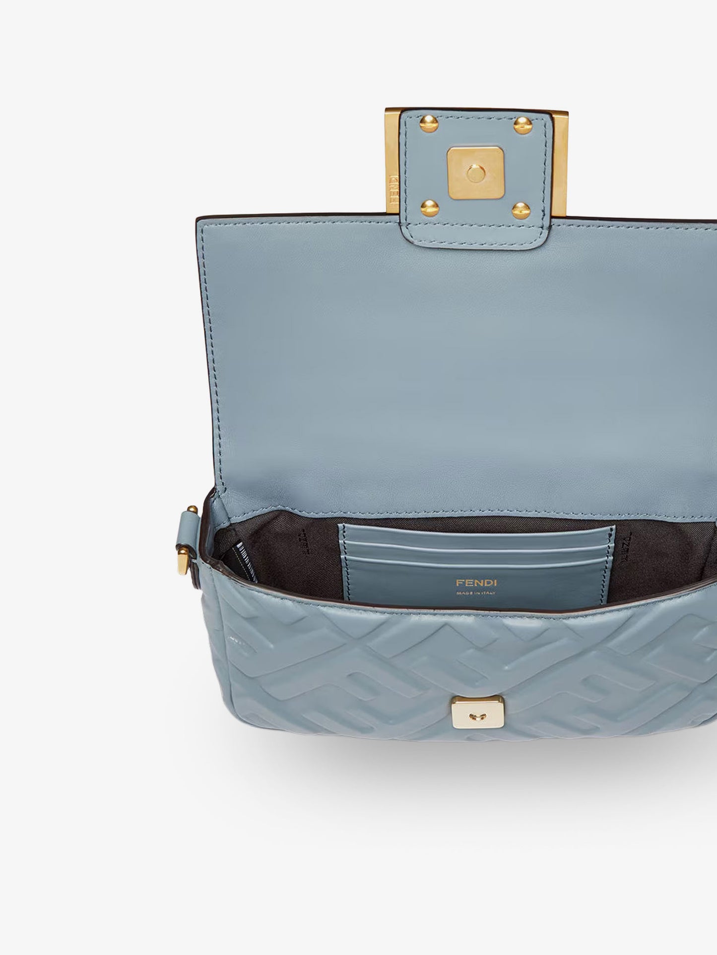 Baguette Mini leather crossbody bag with embossed FF motif