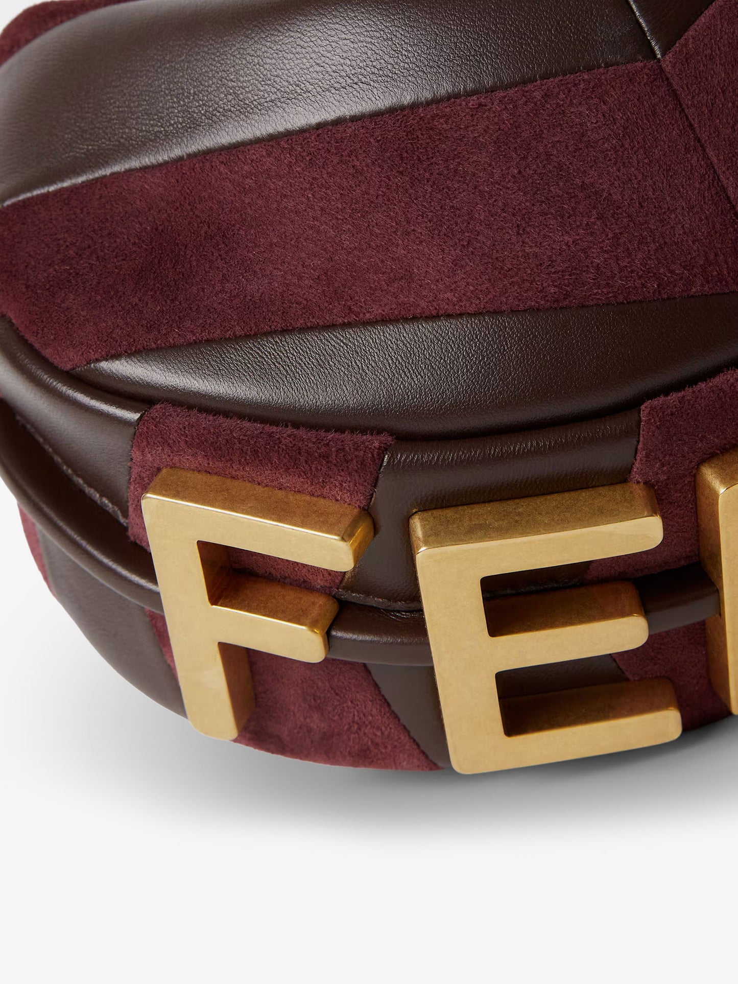 Fendigraphy Mini leather handbag with metal lettering logo