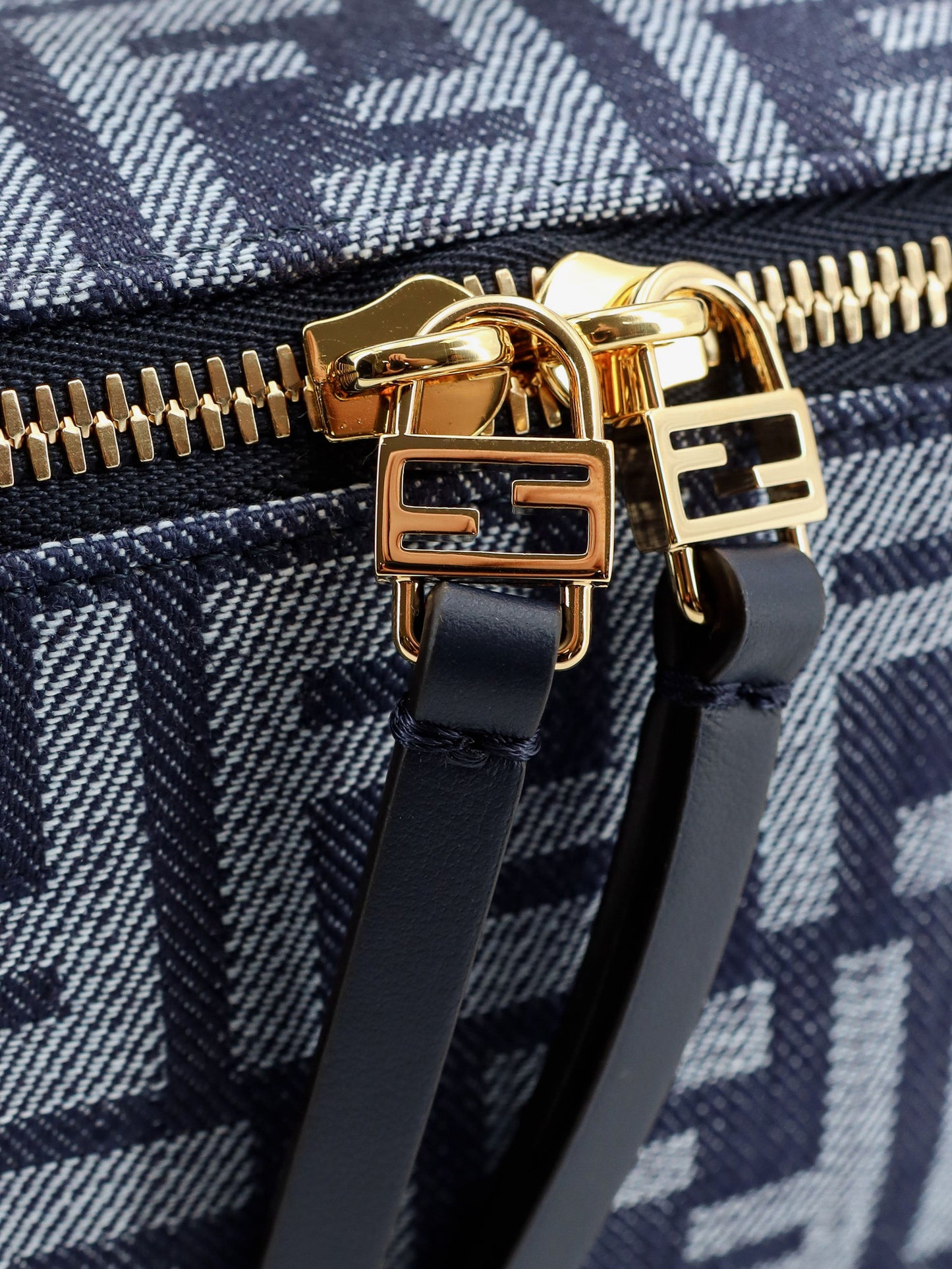 Fendi Vanity denim-effect FF jacquard minibag