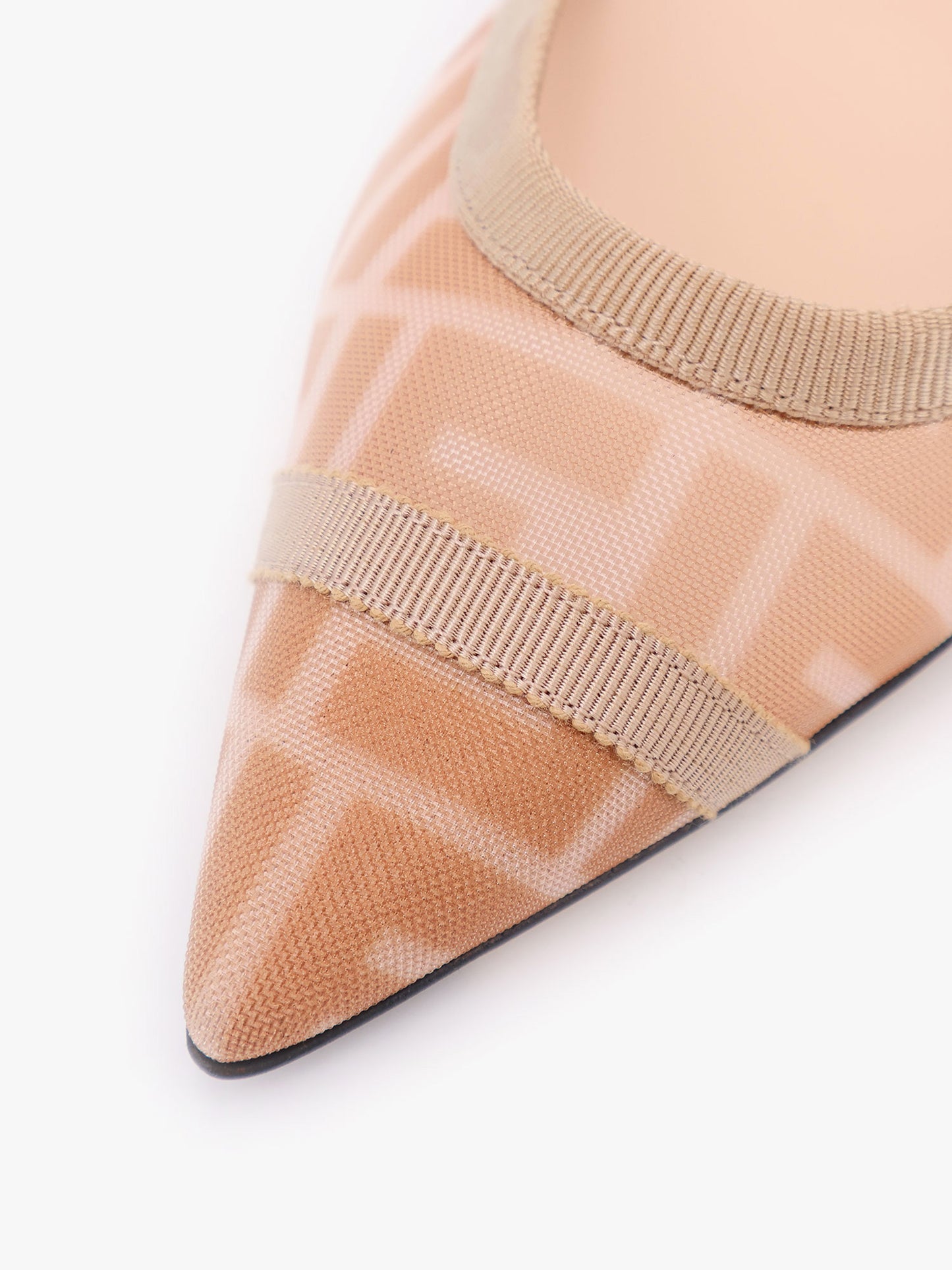 Colibrì leather and mesh slingback with FF motif