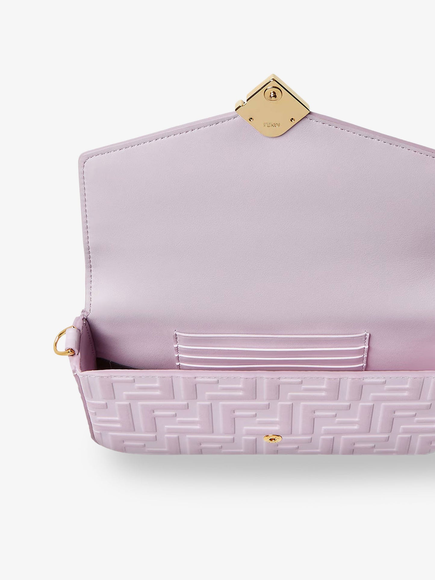 Wallet On Chain FF Diamonds leather shoulder bag with FF embossed logo