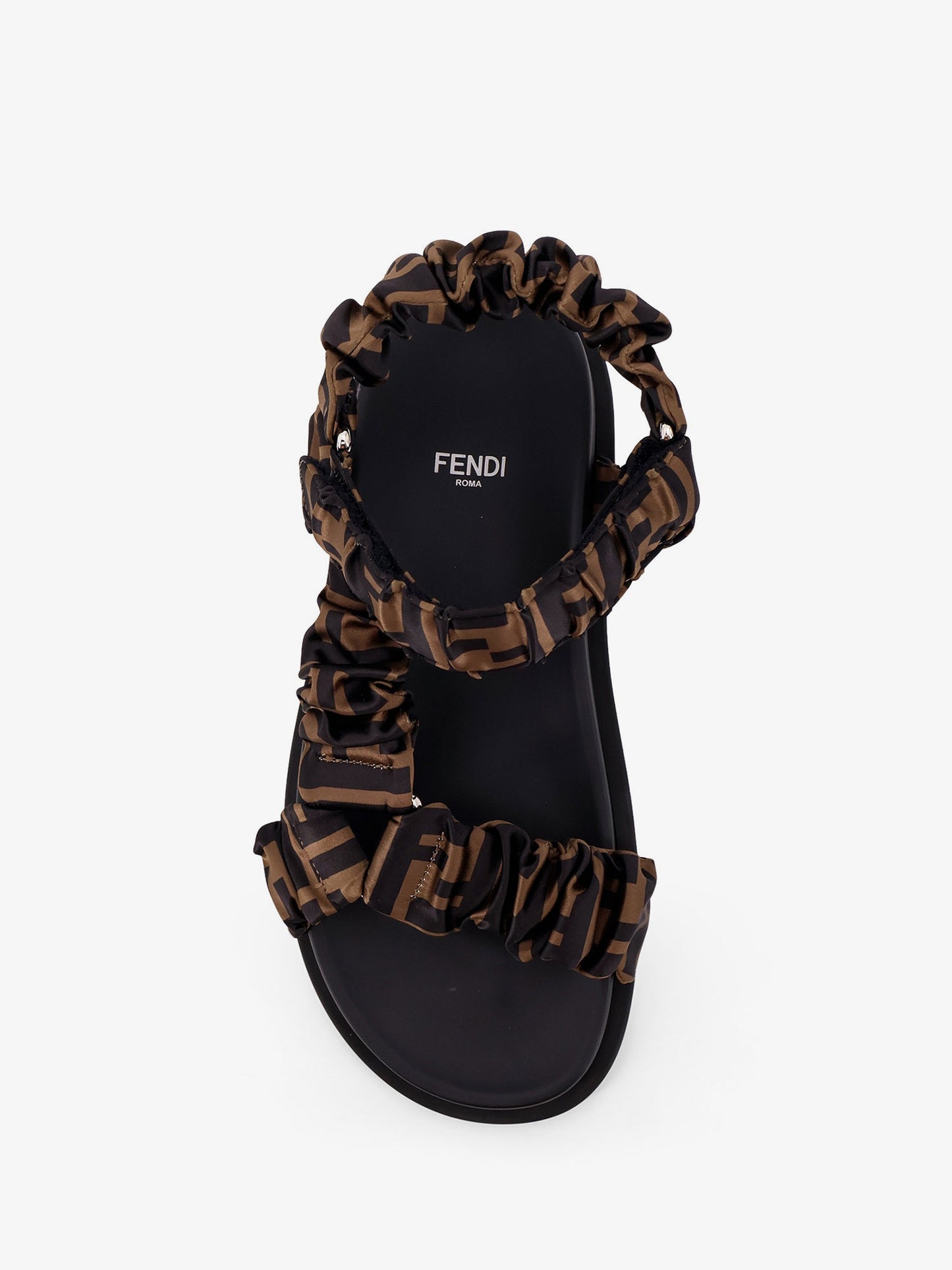 Feel elastic satin sandals with FF motif