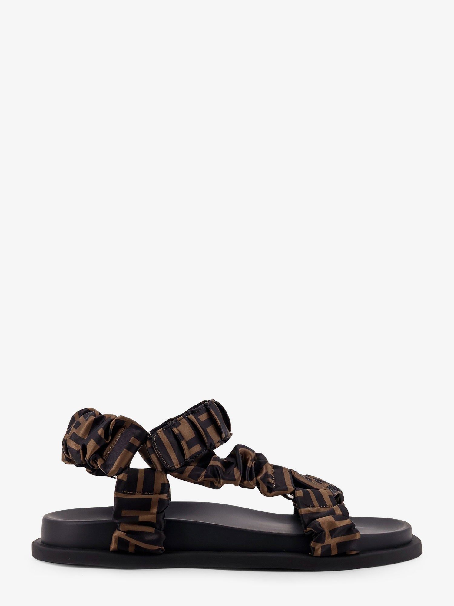 Feel sandals in elastic satin with FF motif FENDI - Nugnes1920