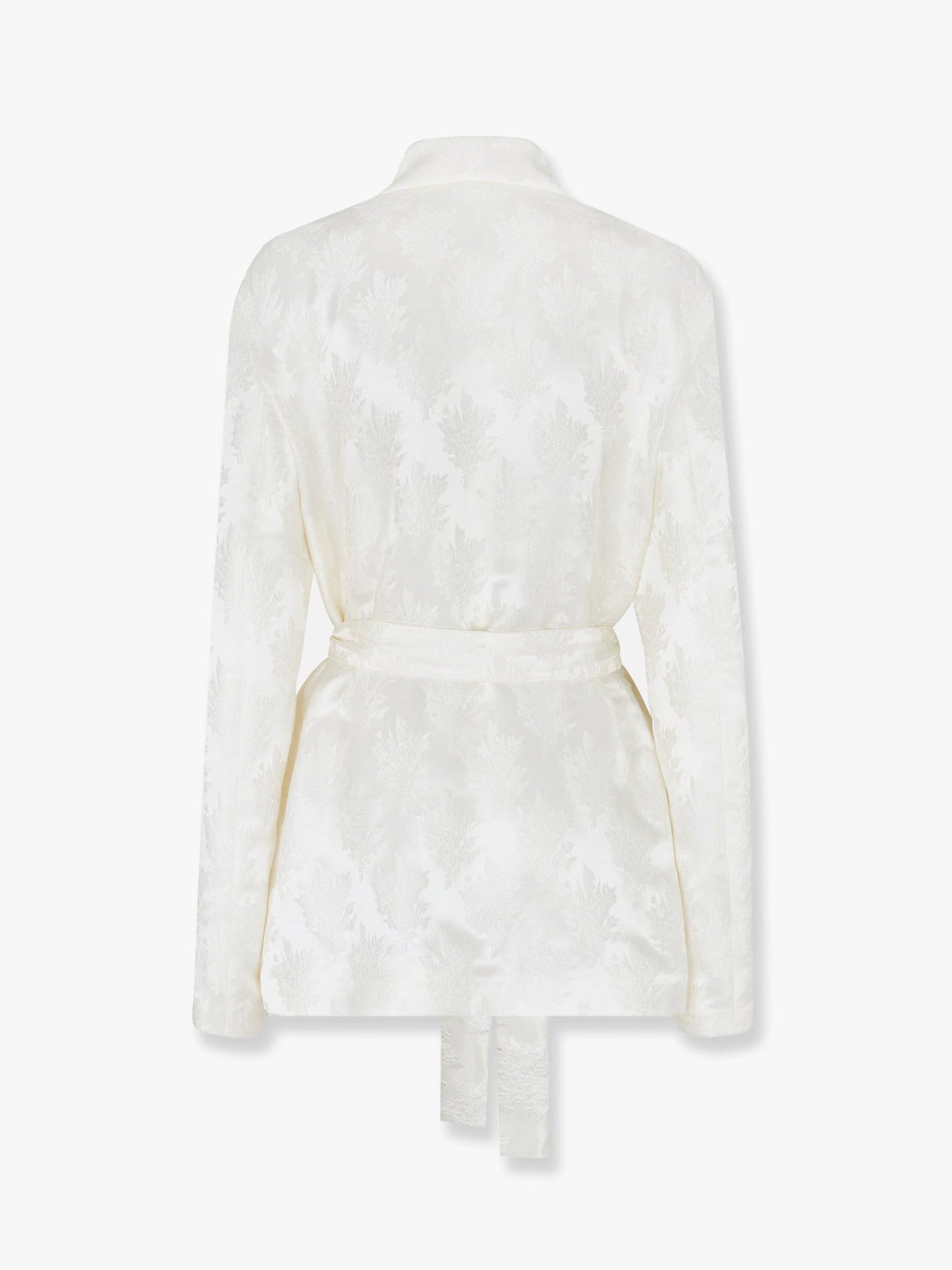 Jacquard silk blazer with floral motif