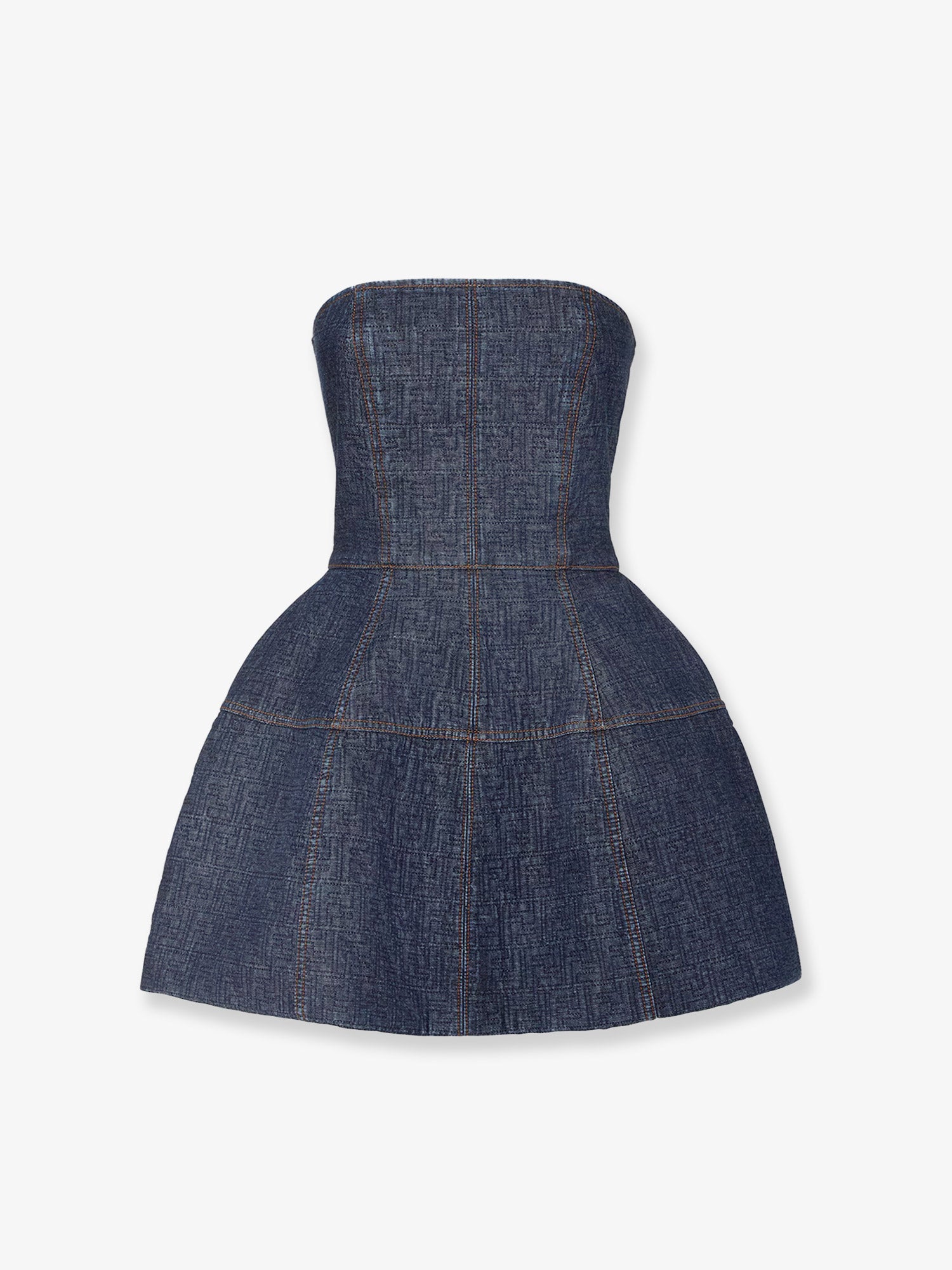 padded mini dress Padded denim mini dress FENDI