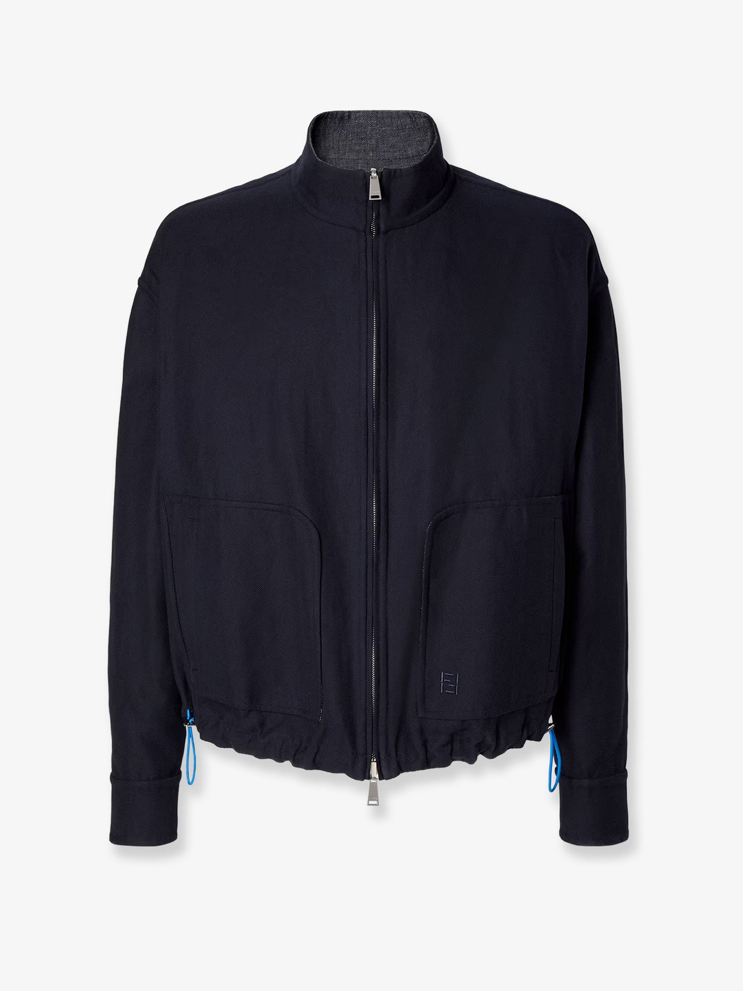 Reversible denim jacket with embroidered FF logo