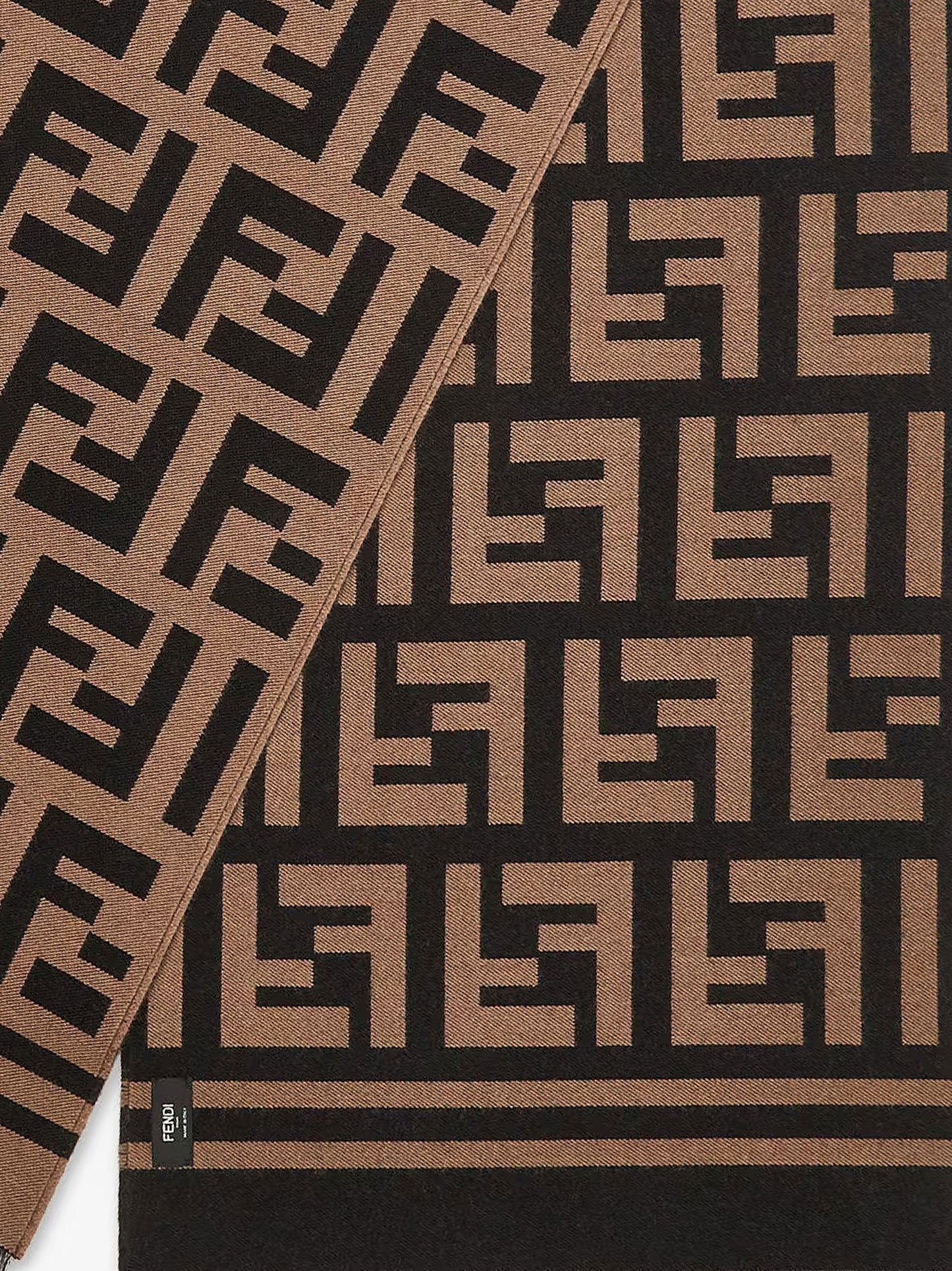 Wool and silk FF scarf