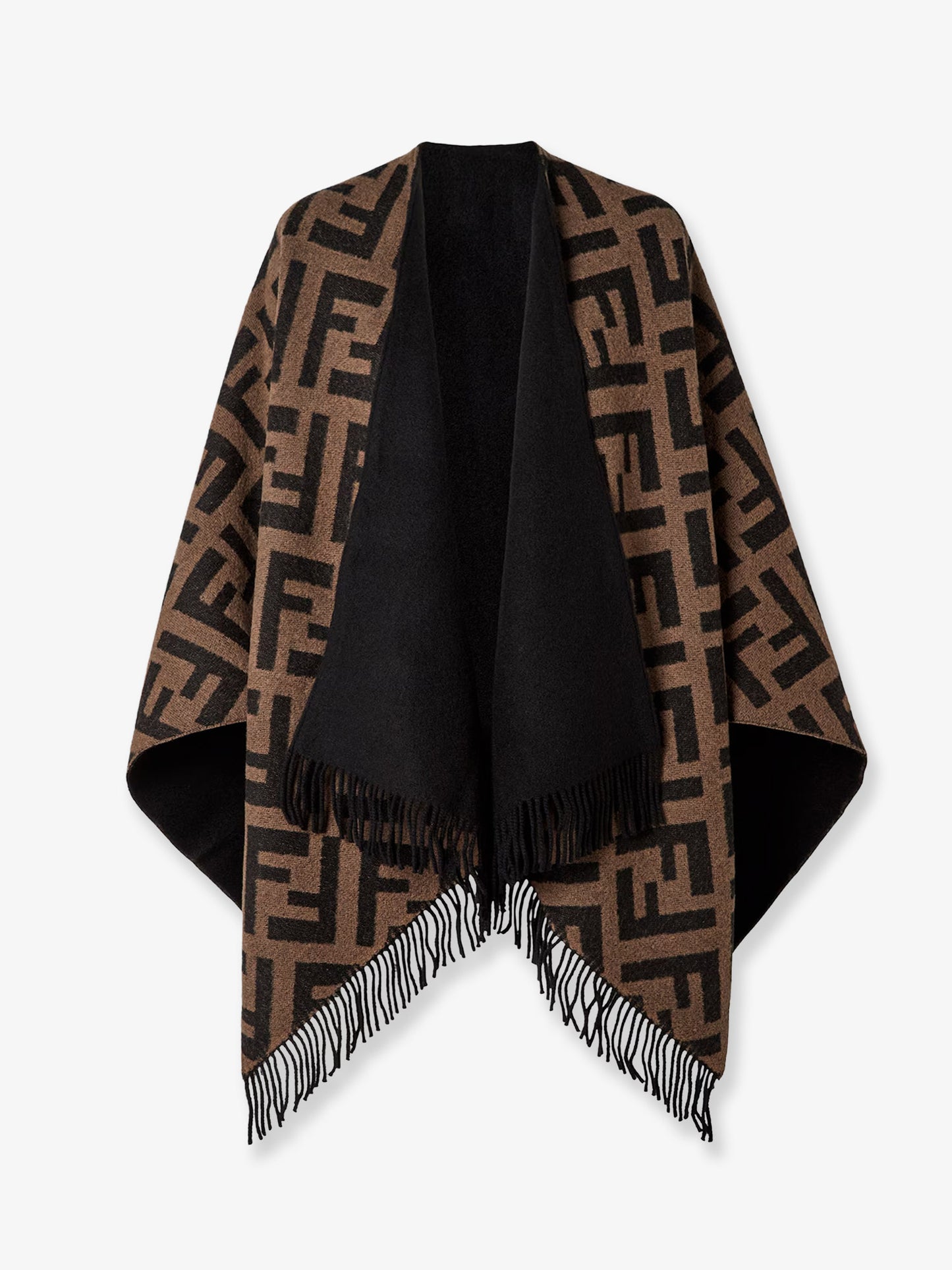 Cashmere and wool poncho