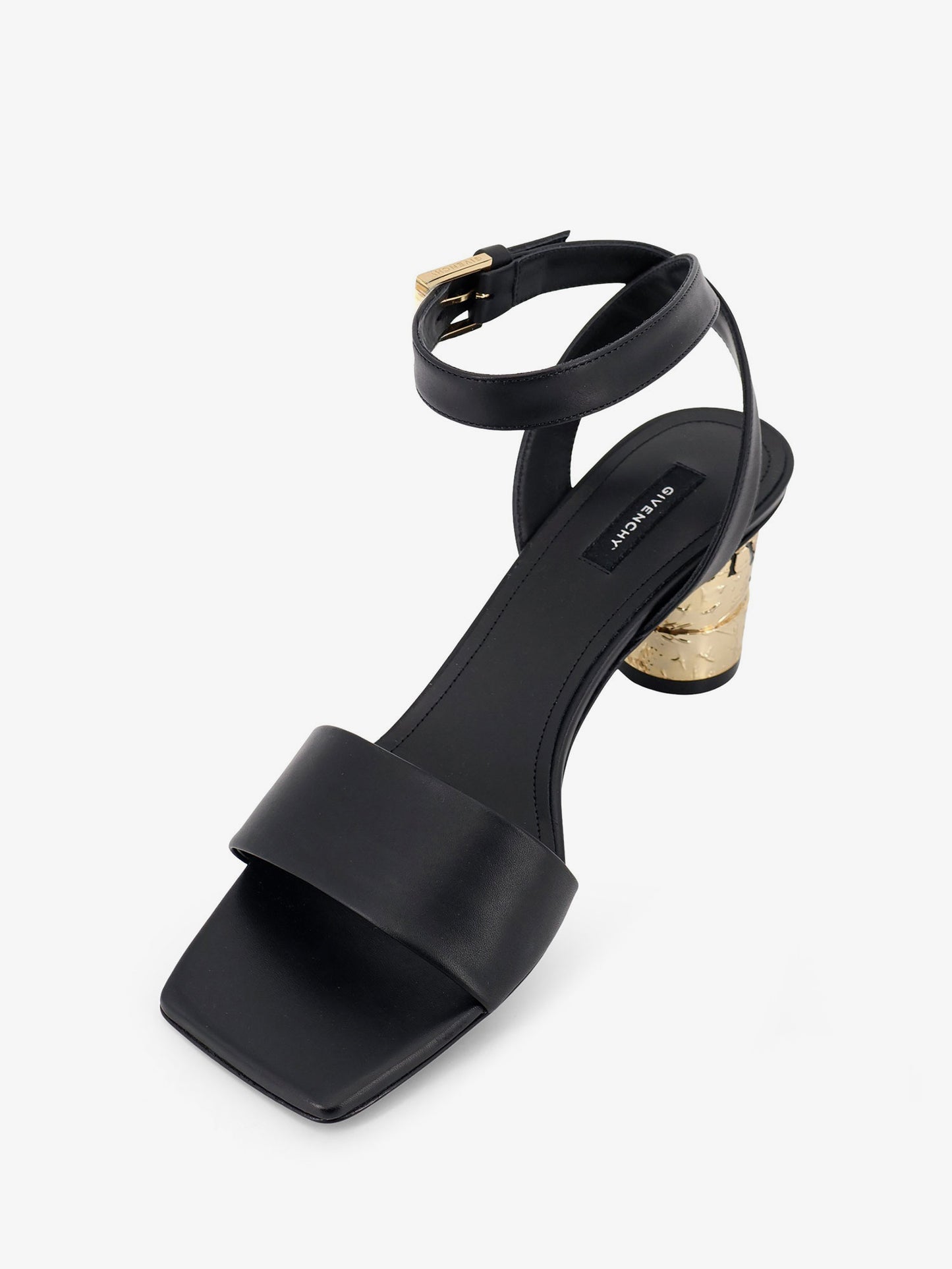 Sandali con tacco Tape in pelle