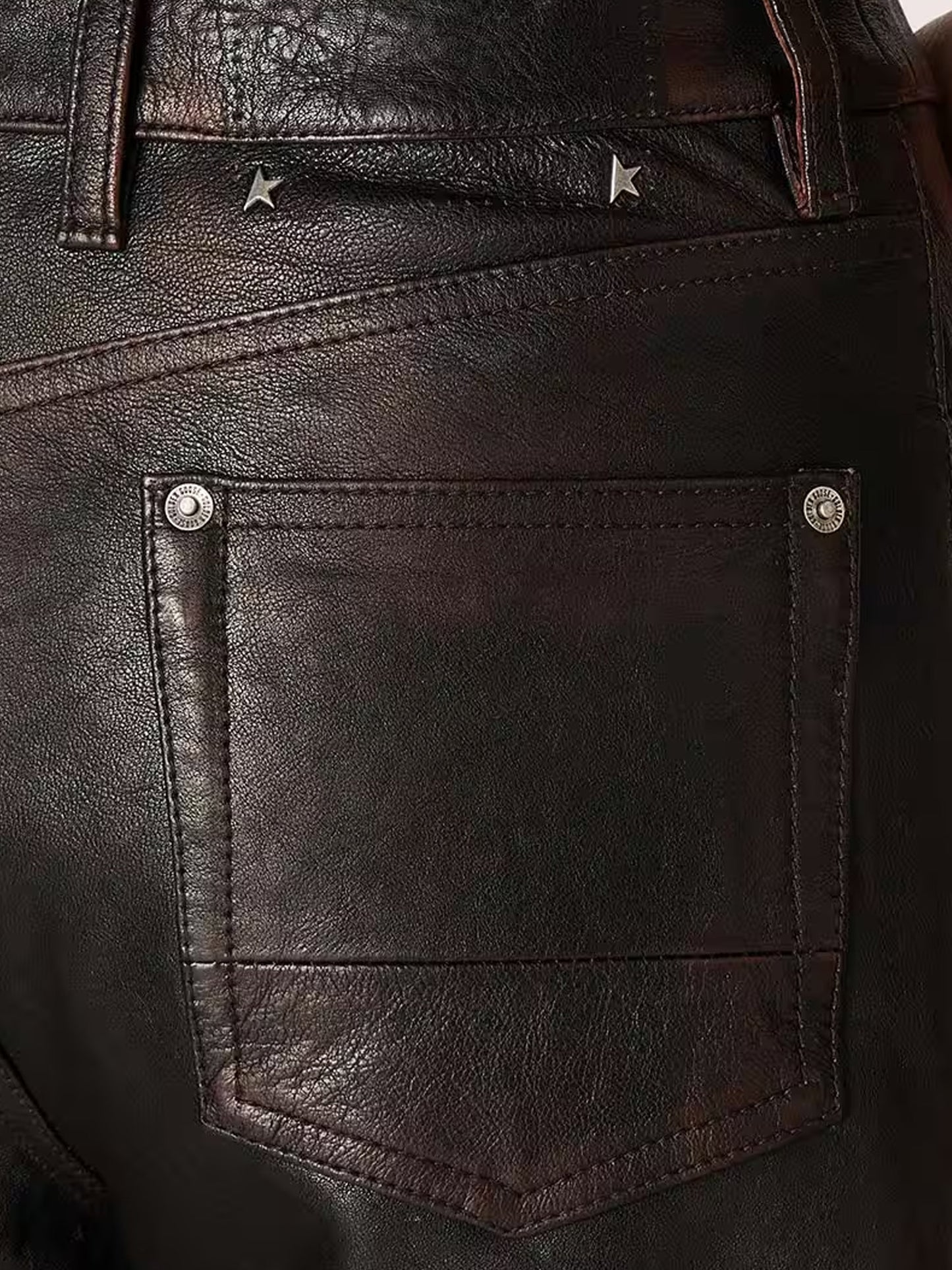 Peg leather trousers