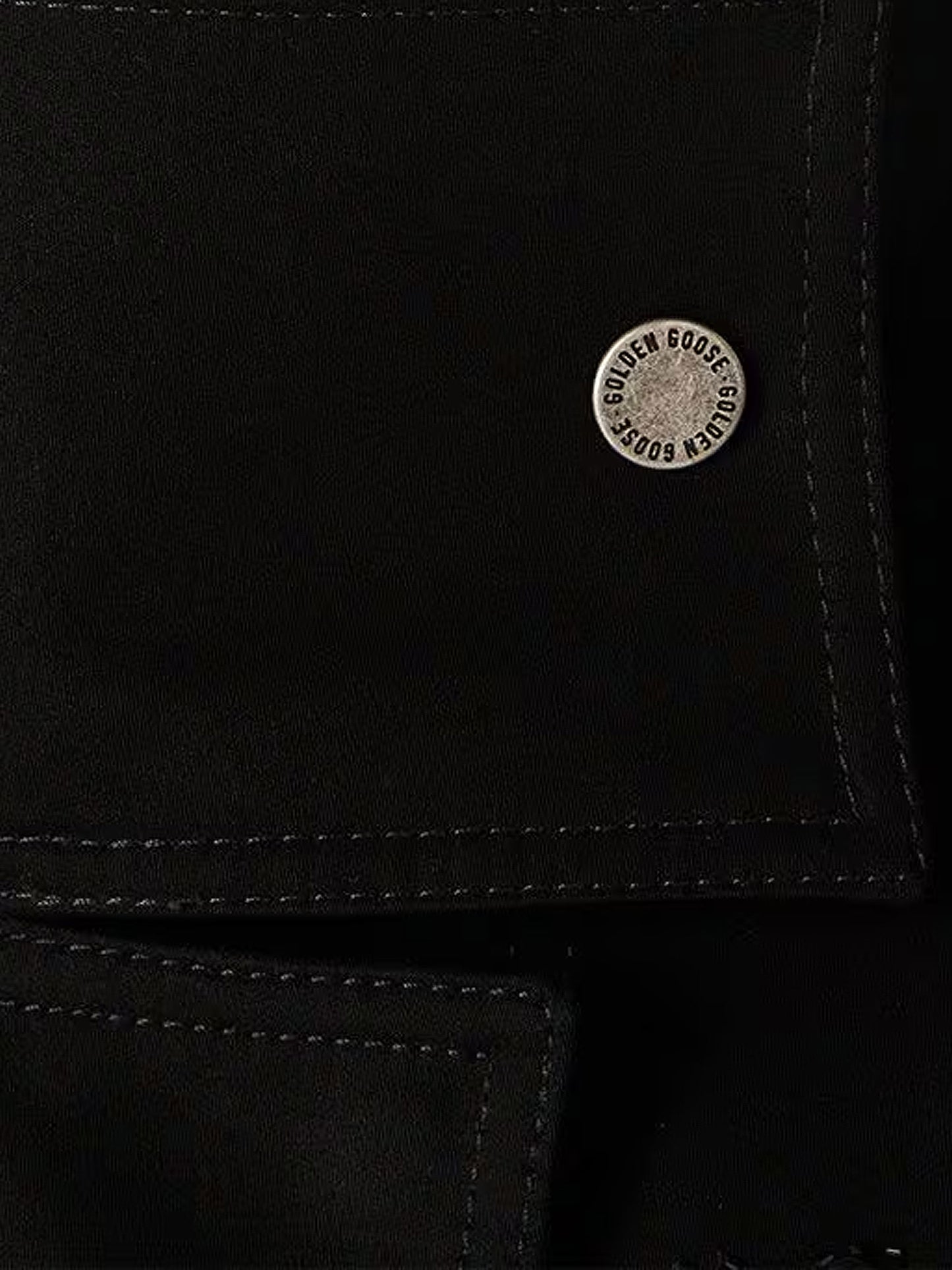 Black denim jacket with floral details in sequins and crystals