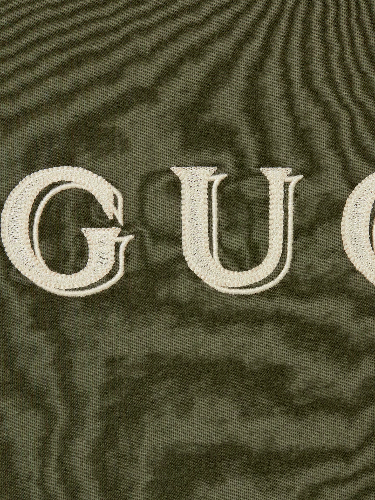 Cotton T-shirt with Gucci embroidery on the front
