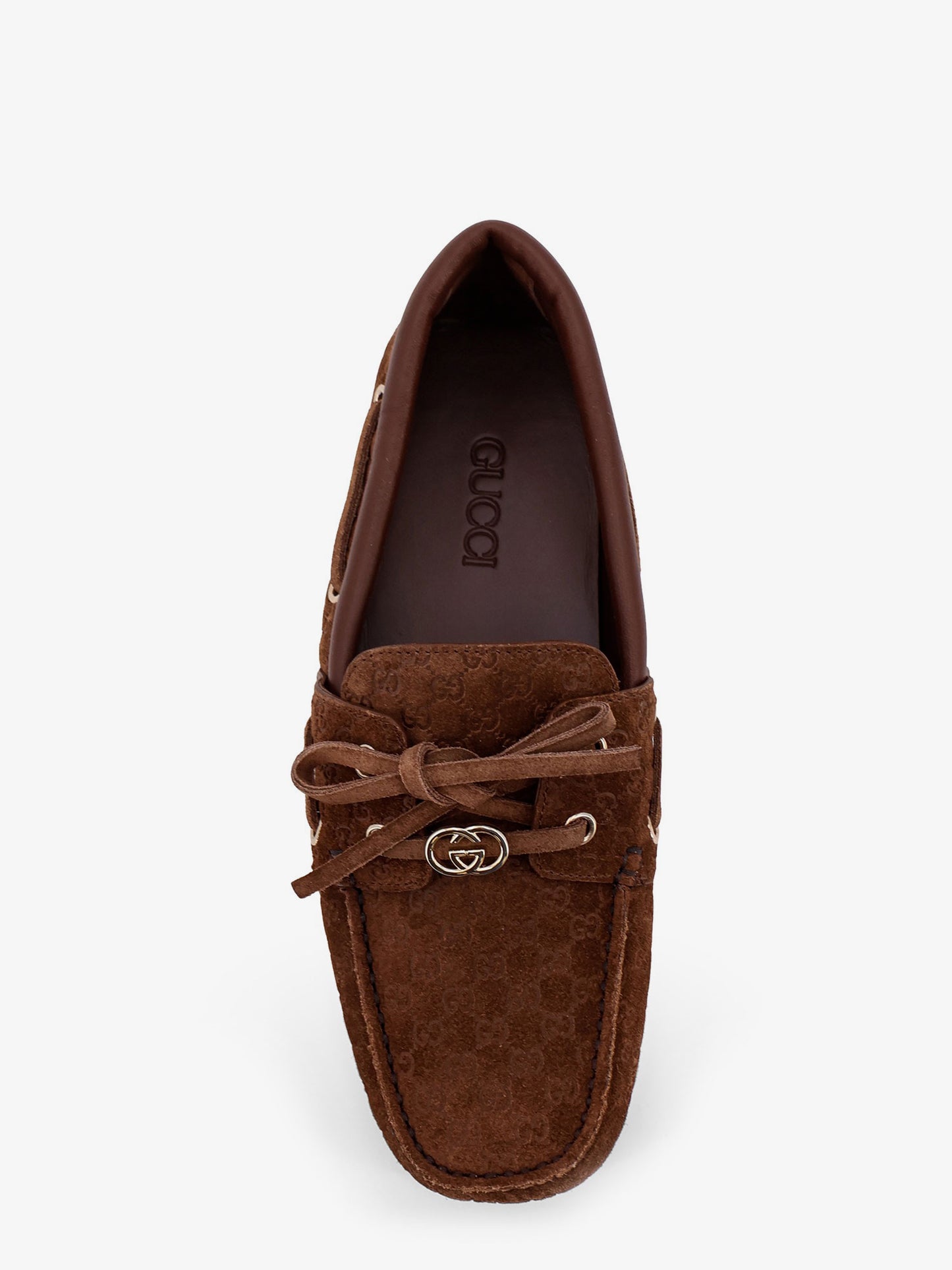 Suede loafers with all-over GG logo
