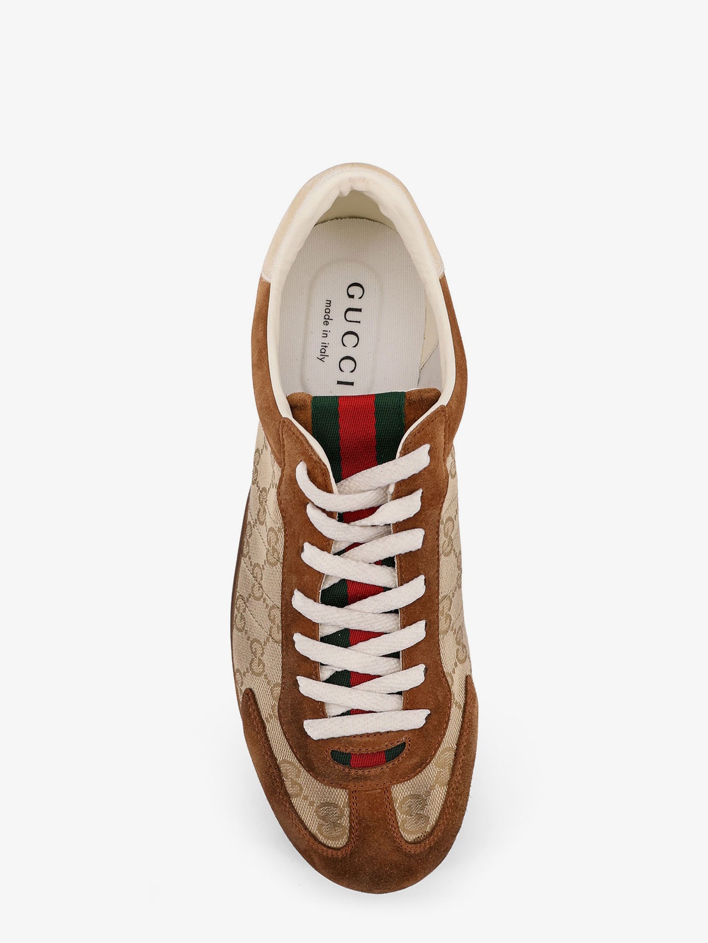 Sneakers Gucci Shift in suede con inserti in Tessuto GG Supreme