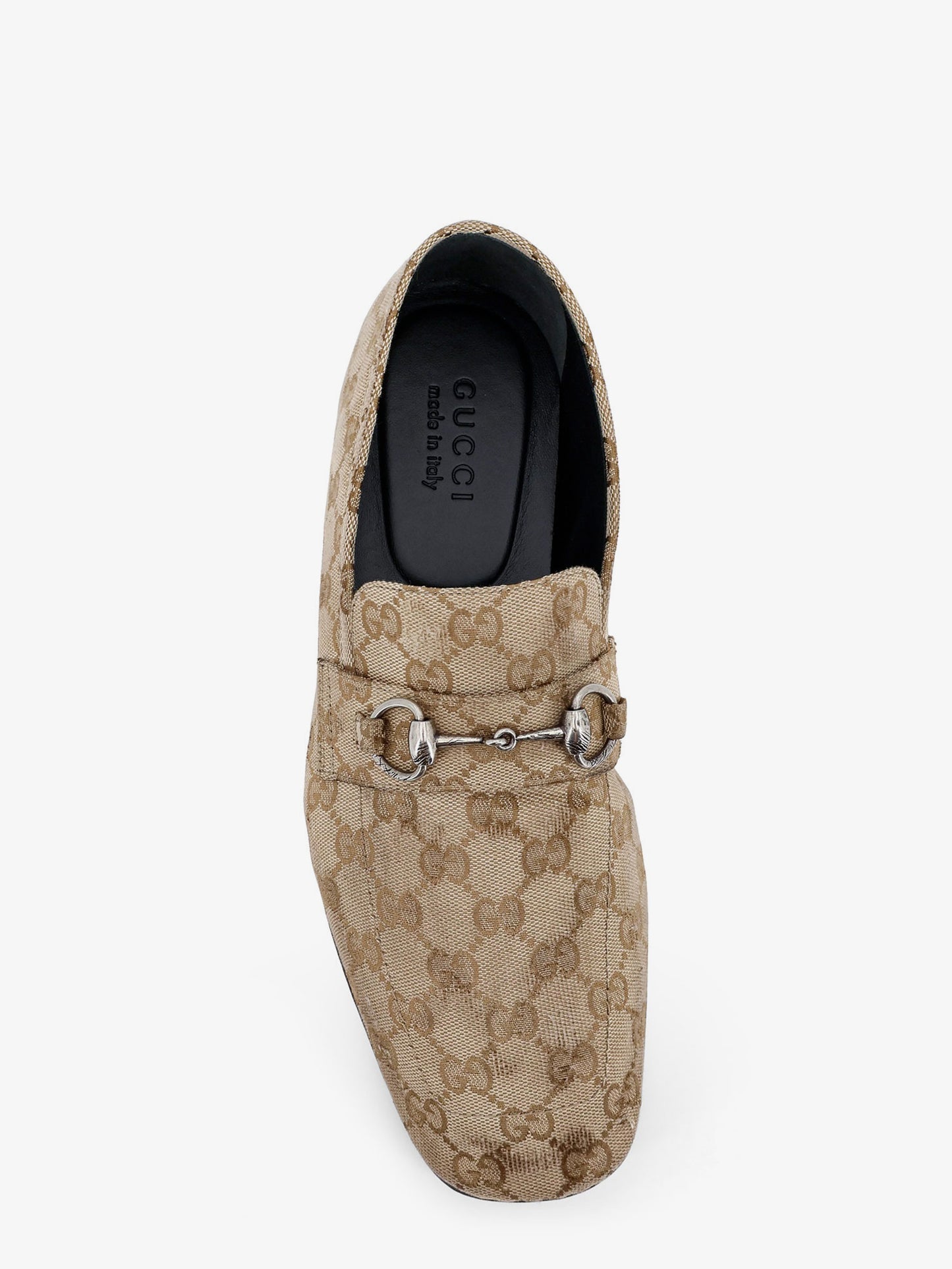 Vintage-effect GG fabric loafers