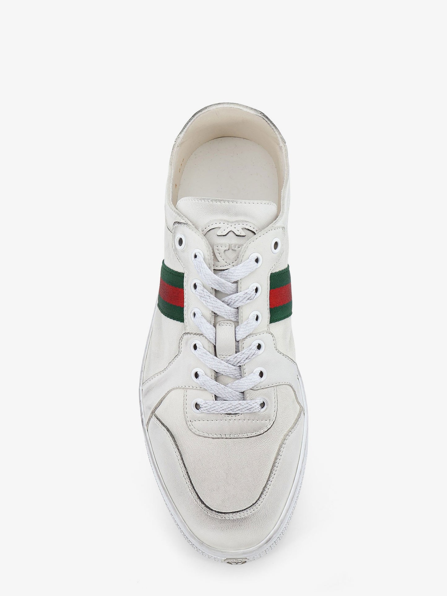 Leather sneakers with Web detail on the side