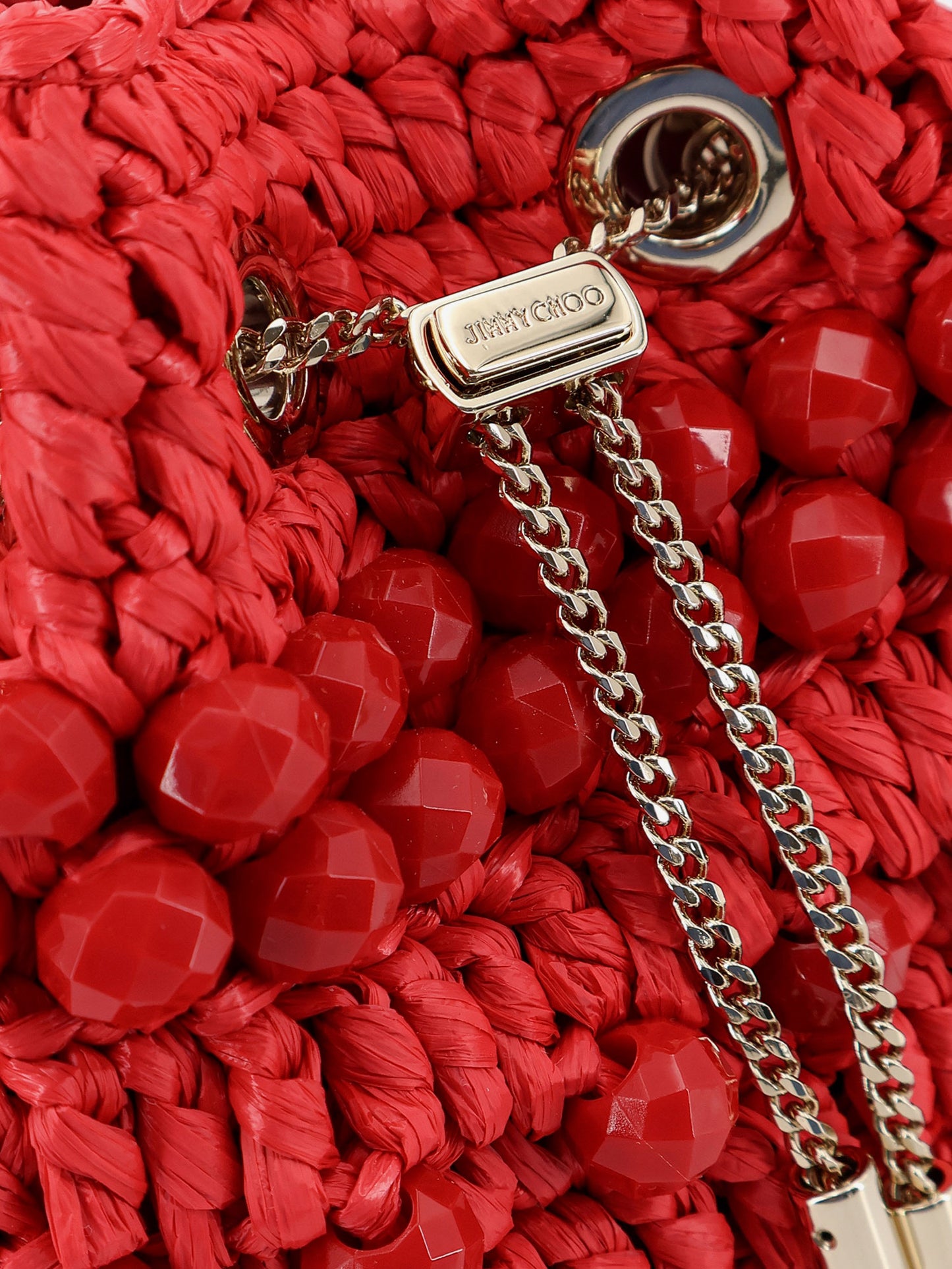 Bon Bon raffia bucket bag