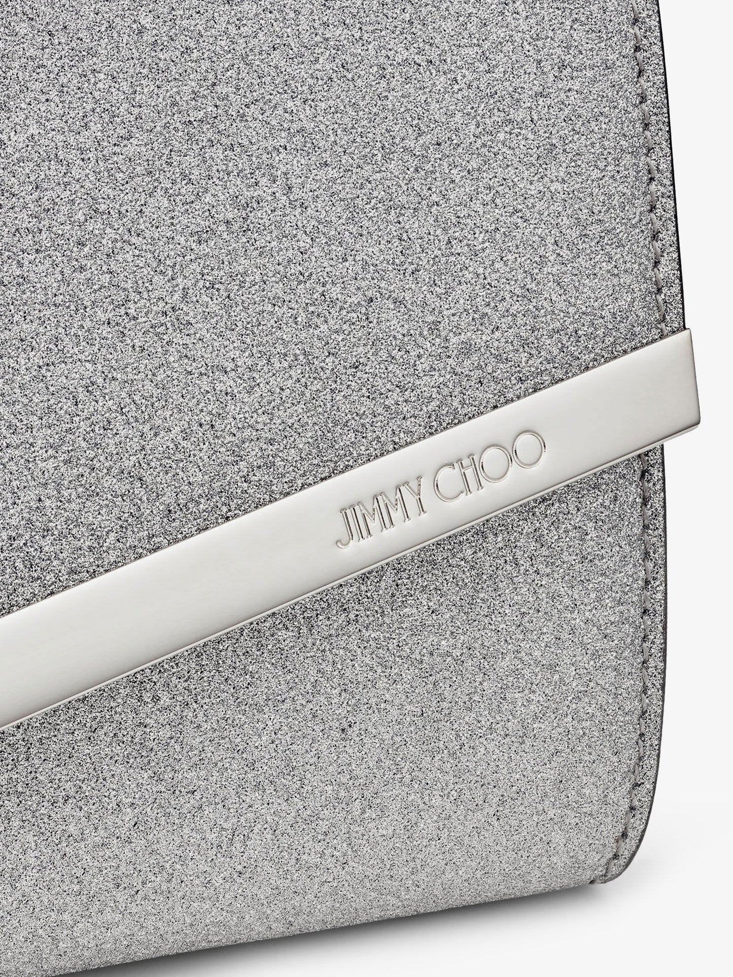 Emmie leather clutch in with glitter effect