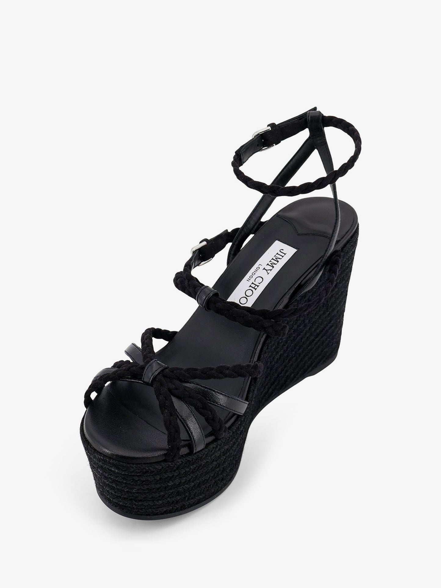 Nyra leather and raffia sandals