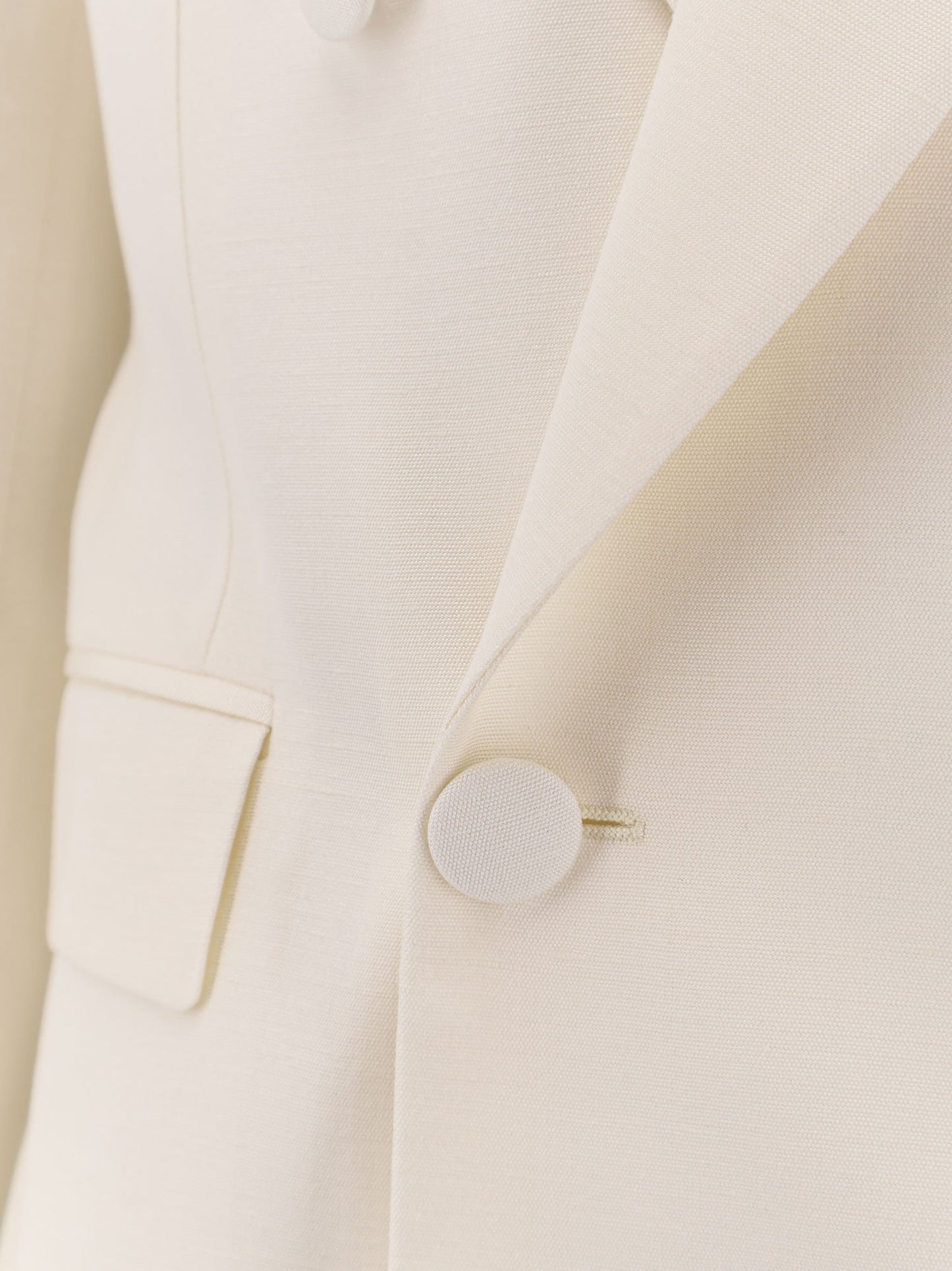 Double-breasted viscose and silk blazer