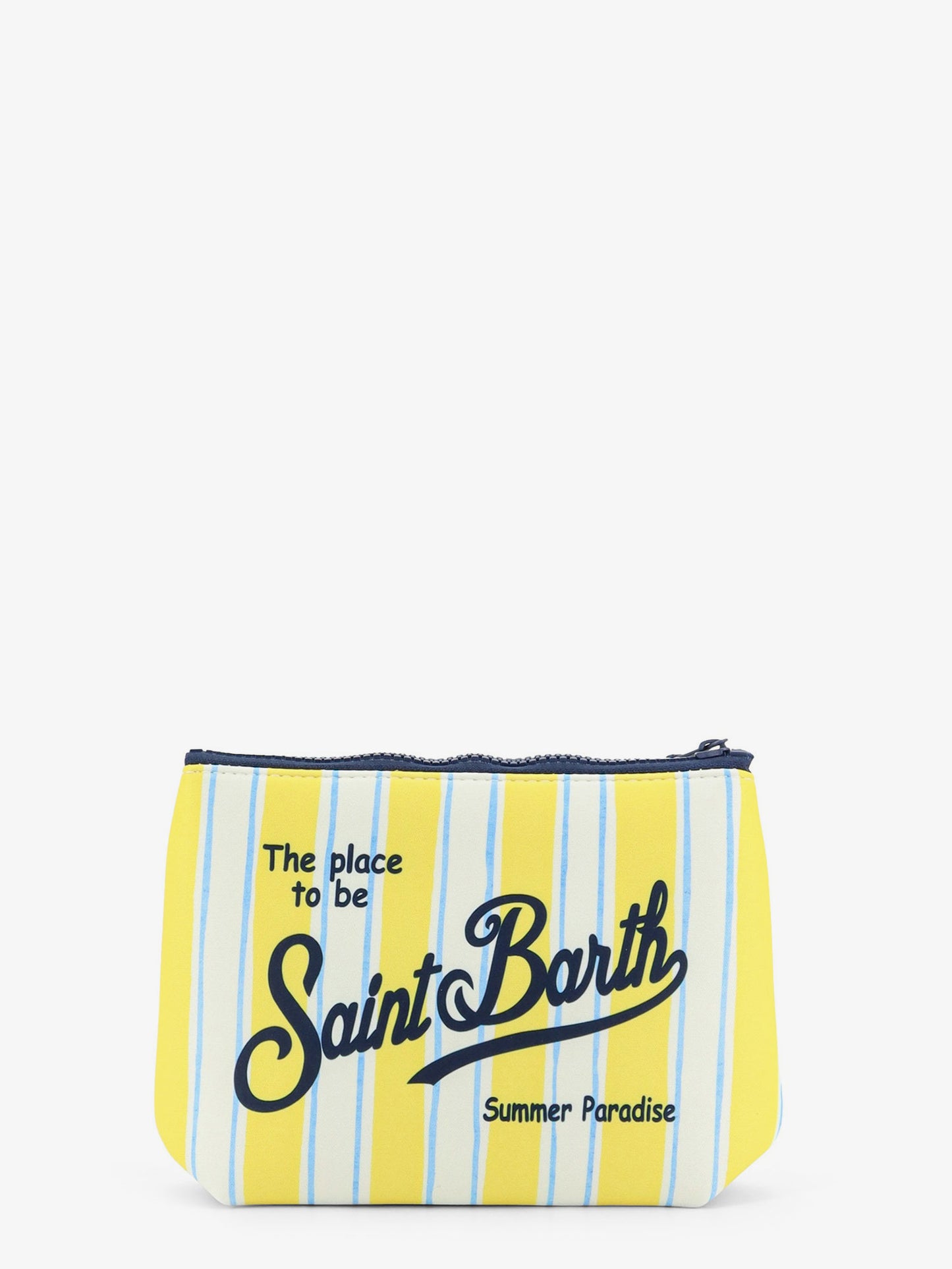 Aline scuba clutch with striped pattern