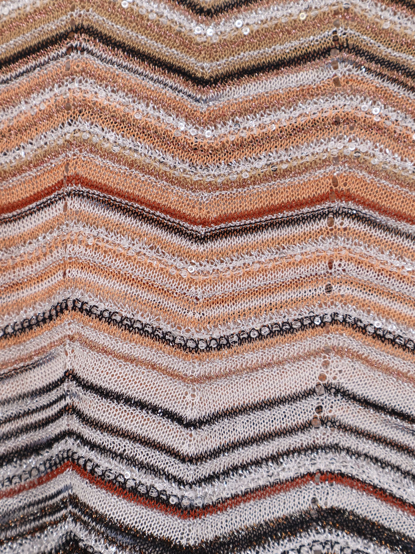 Viscose tank top with laminated chevron pattern