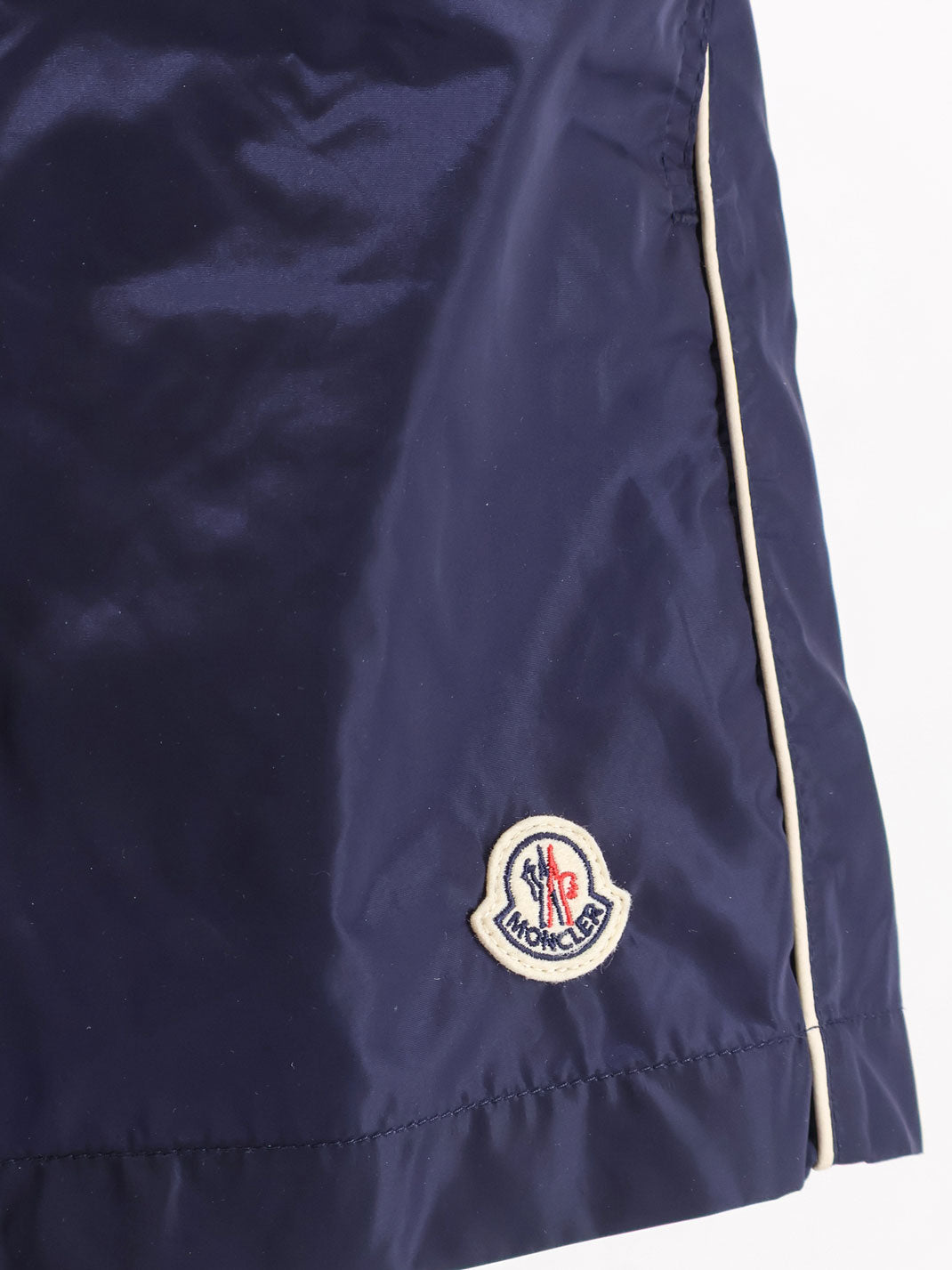 Nylon swim shorts with side logo patch